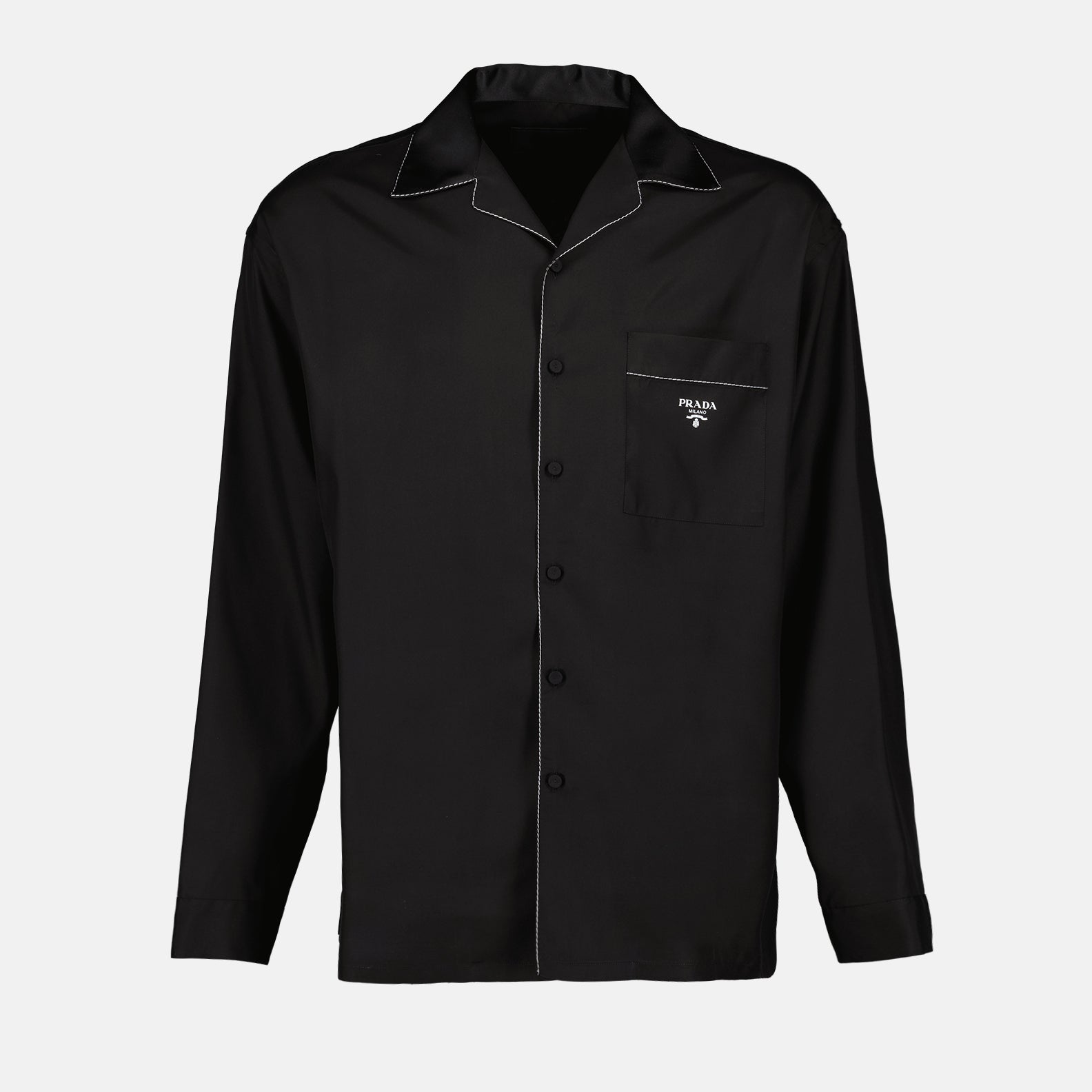 Prada Silk Shirt, Men, Black, Size M Prada Silk Shirt, Men, Black, Size M