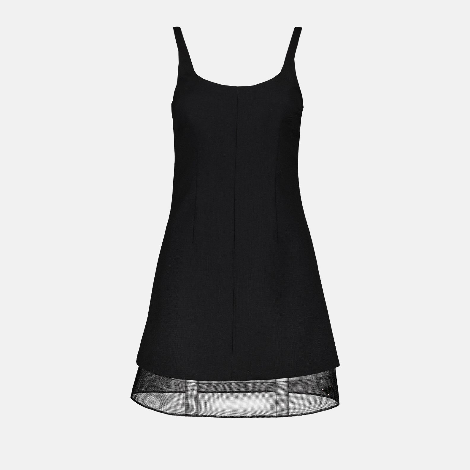 prada dress short Prada Short-Sleeve Pleated Cotton Twill Utility Dress