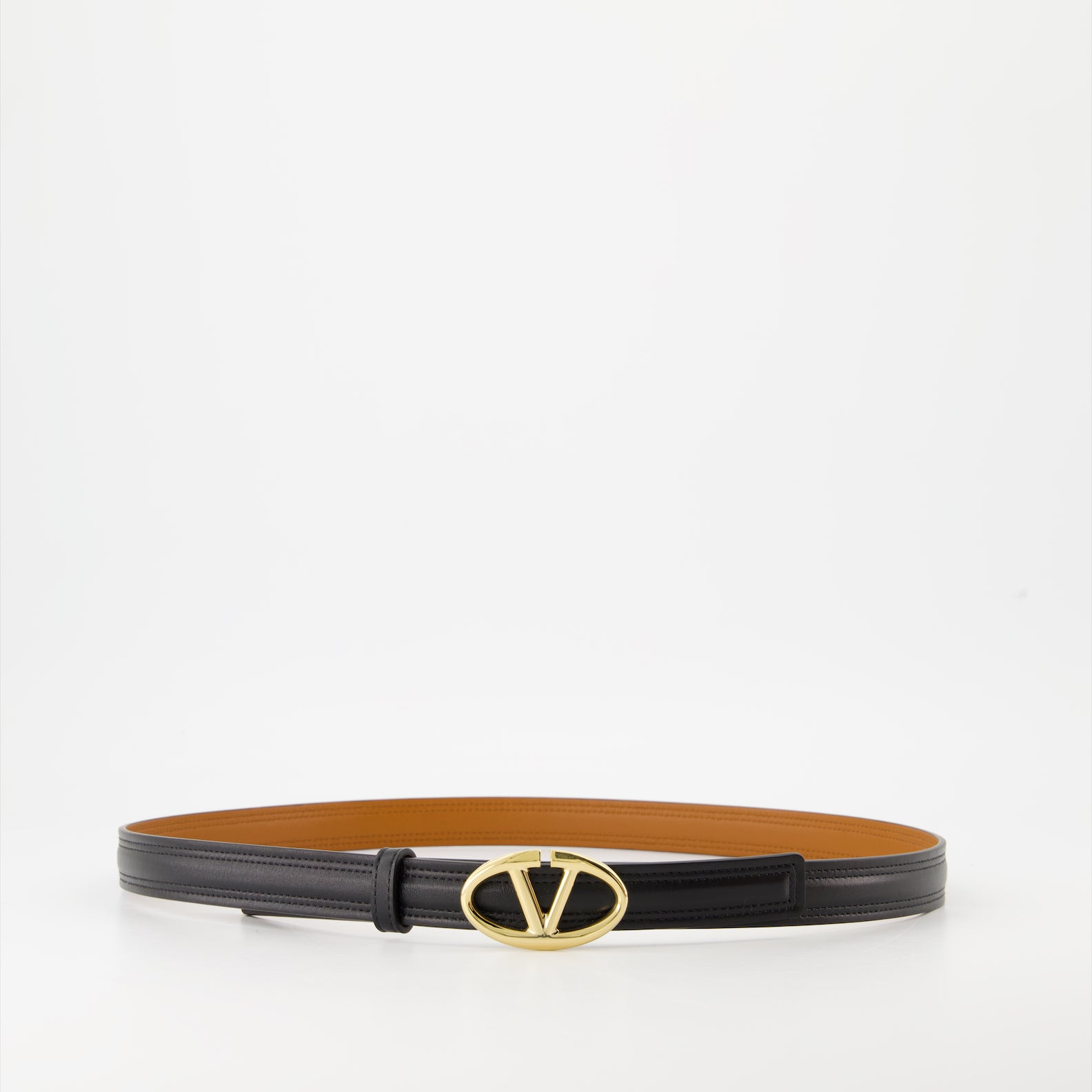 Authentic VALENTINO GARAVANI Black/Chocolate Calfskin VLogo 