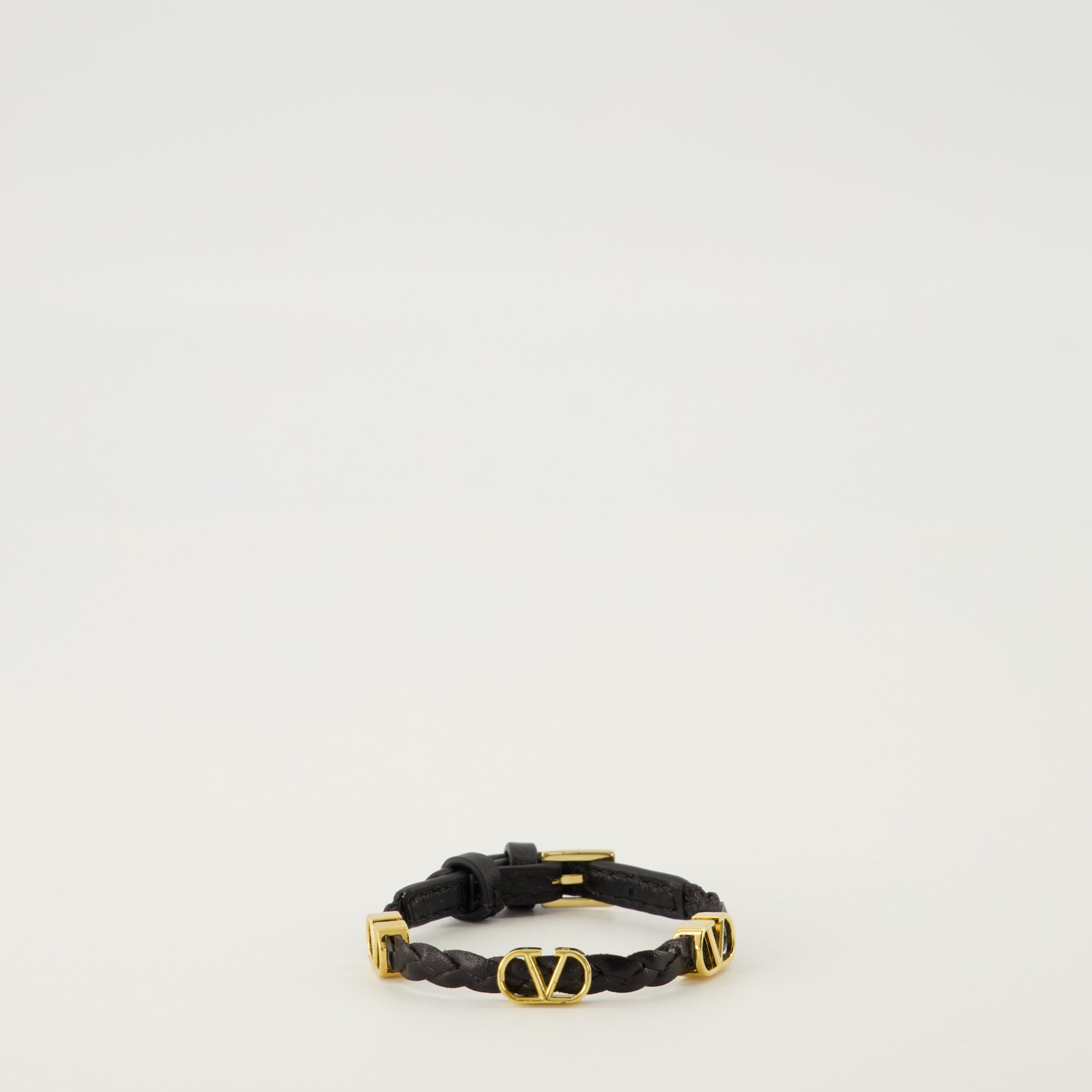 Black Vlogo Leather Bracelet - Valentino | WE IN STYLE