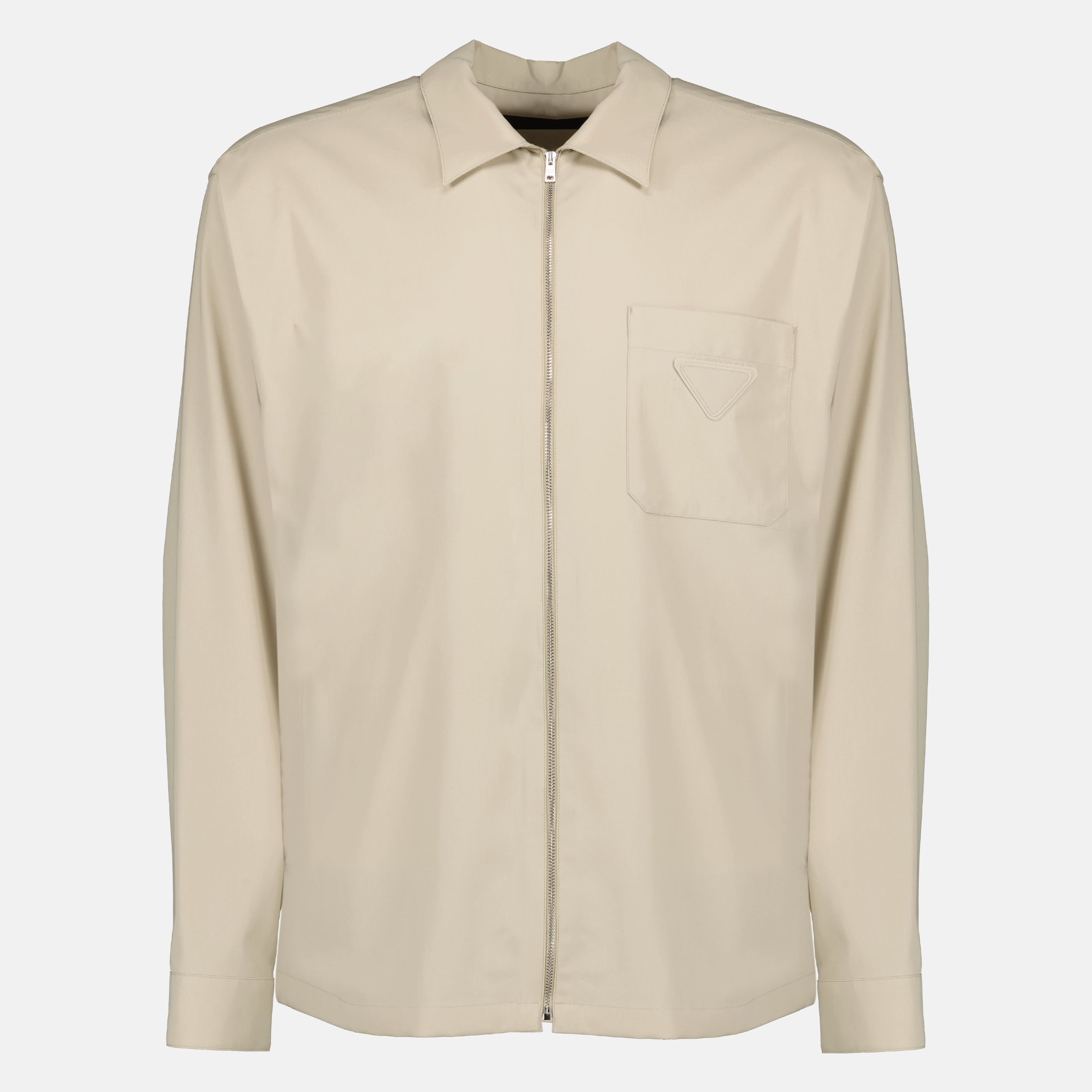 PRADA ベージュ ジップアップジャケット Beige Zip-Up Shirt Jacket - Prada - Men | WE IN STYLE