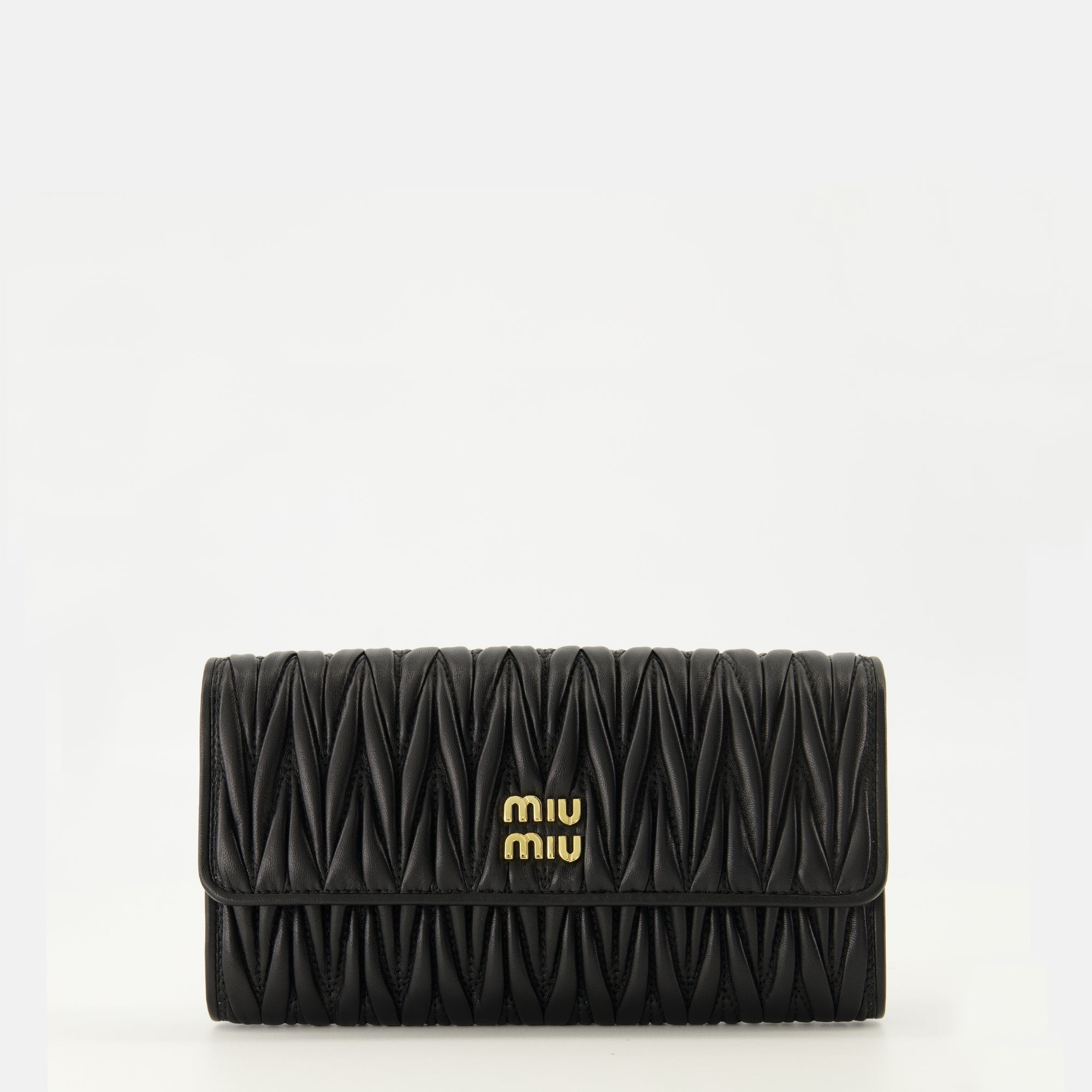 miu miu ブラック キルティング 長財布 Shoulder Wallet - Miu Miu - Women | WE IN STYLE