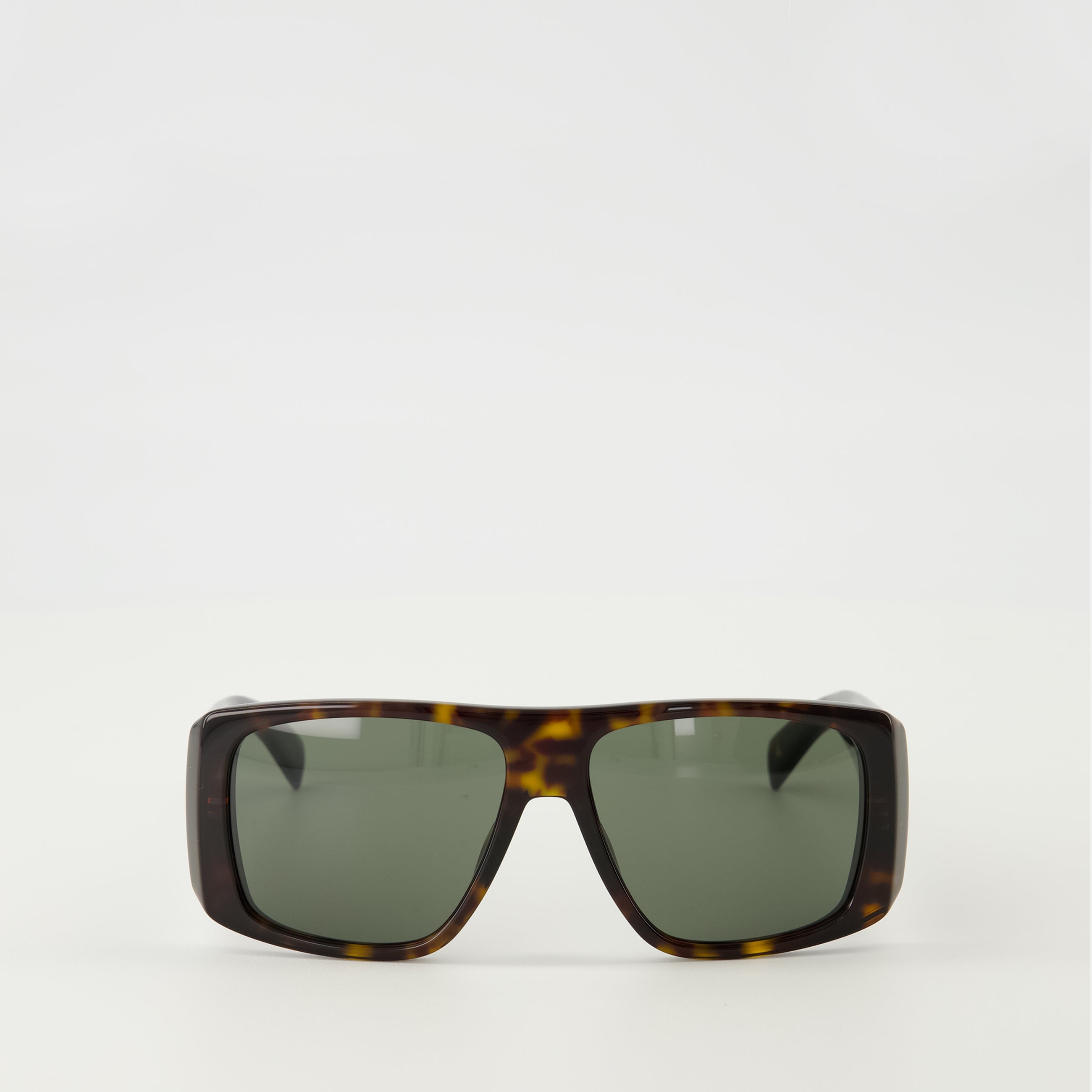 Saint Laurent Women\'s Tortoiseshell Sunglasses with Green Lenses Saint Laurent Sl557shade Havana Female Oval Sunglasses  main image 2