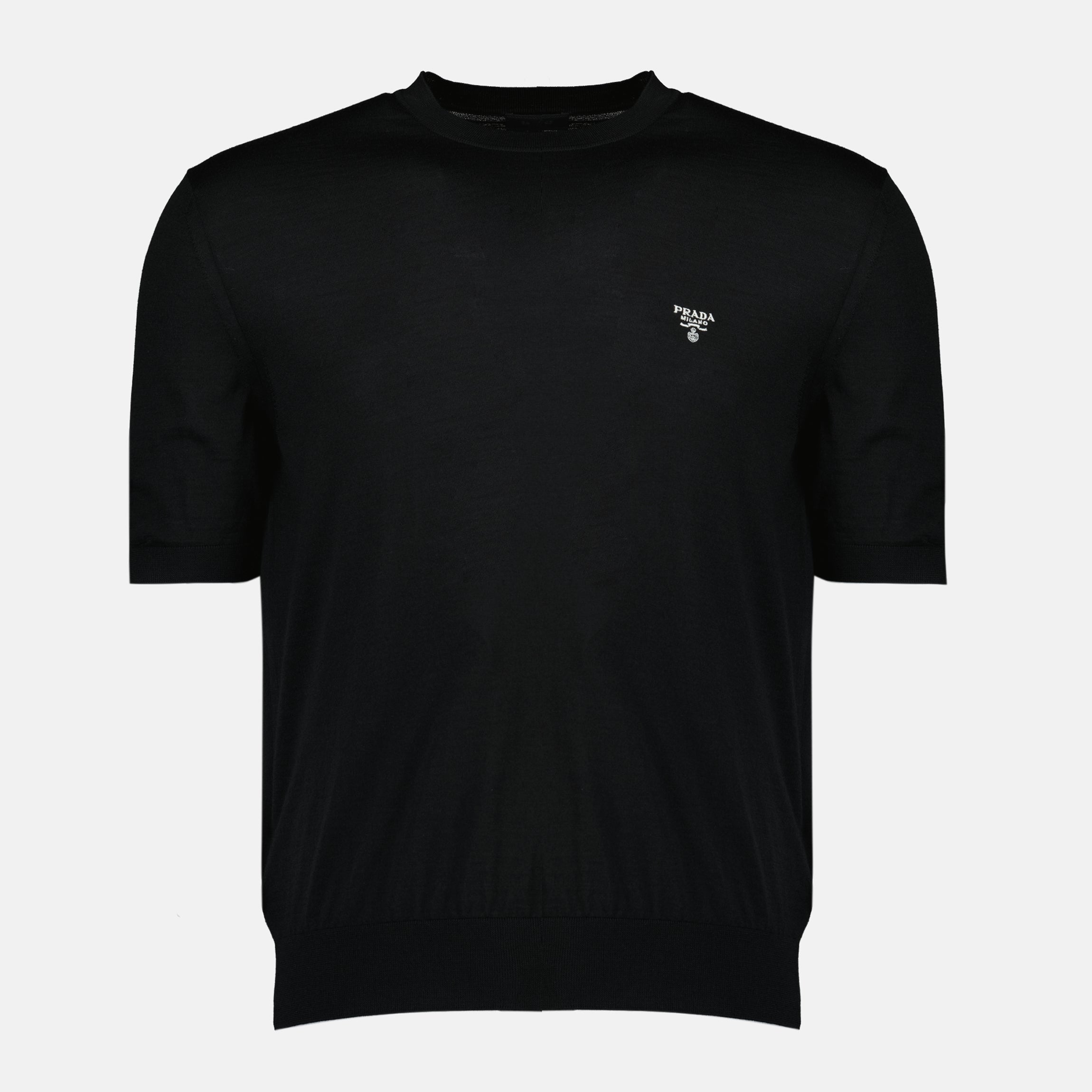 Short Sleeve Wool Sweater - Prada - Men | WE IN STYLE