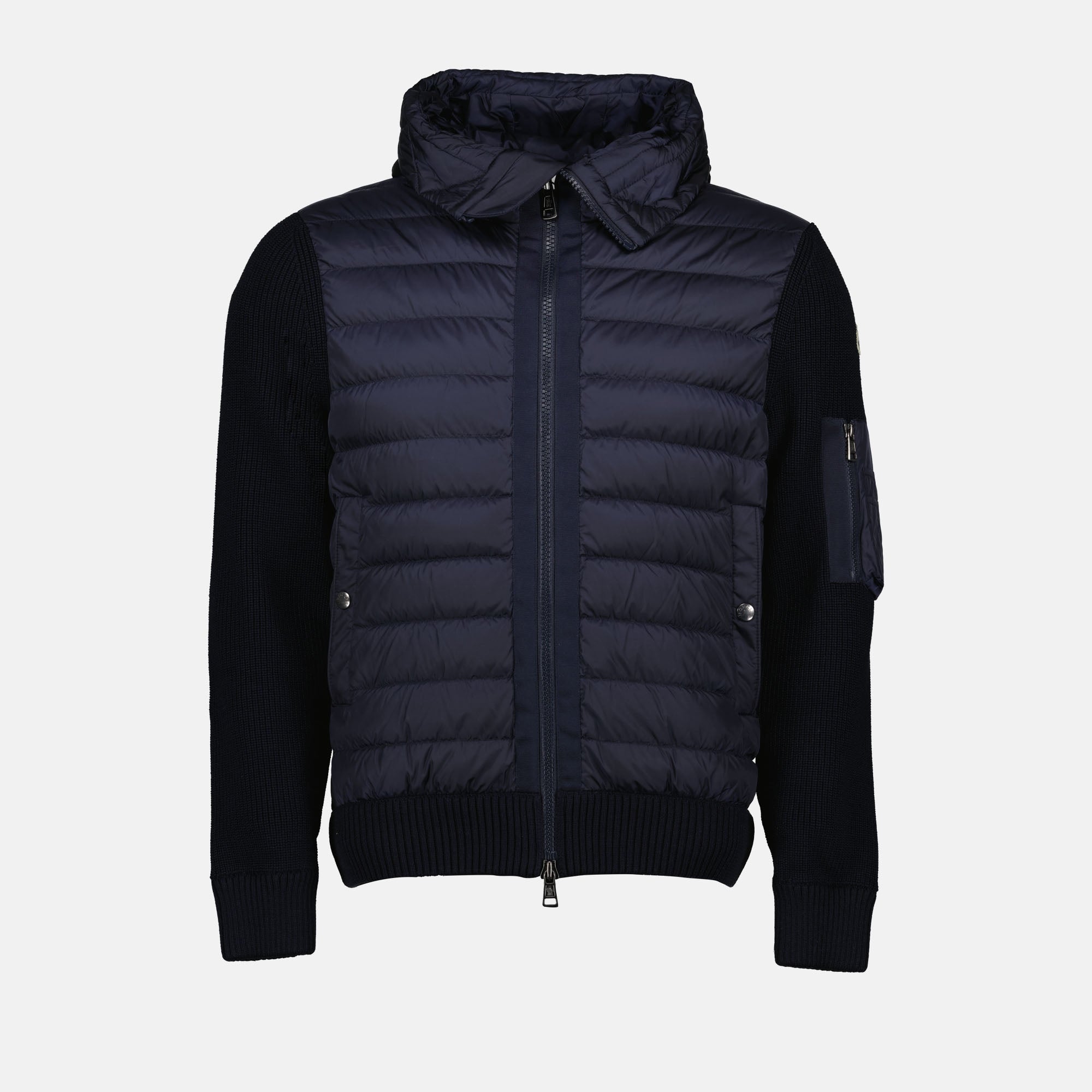 Bi-material blue jacket Moncler Men WE IN STYLE - Main Image