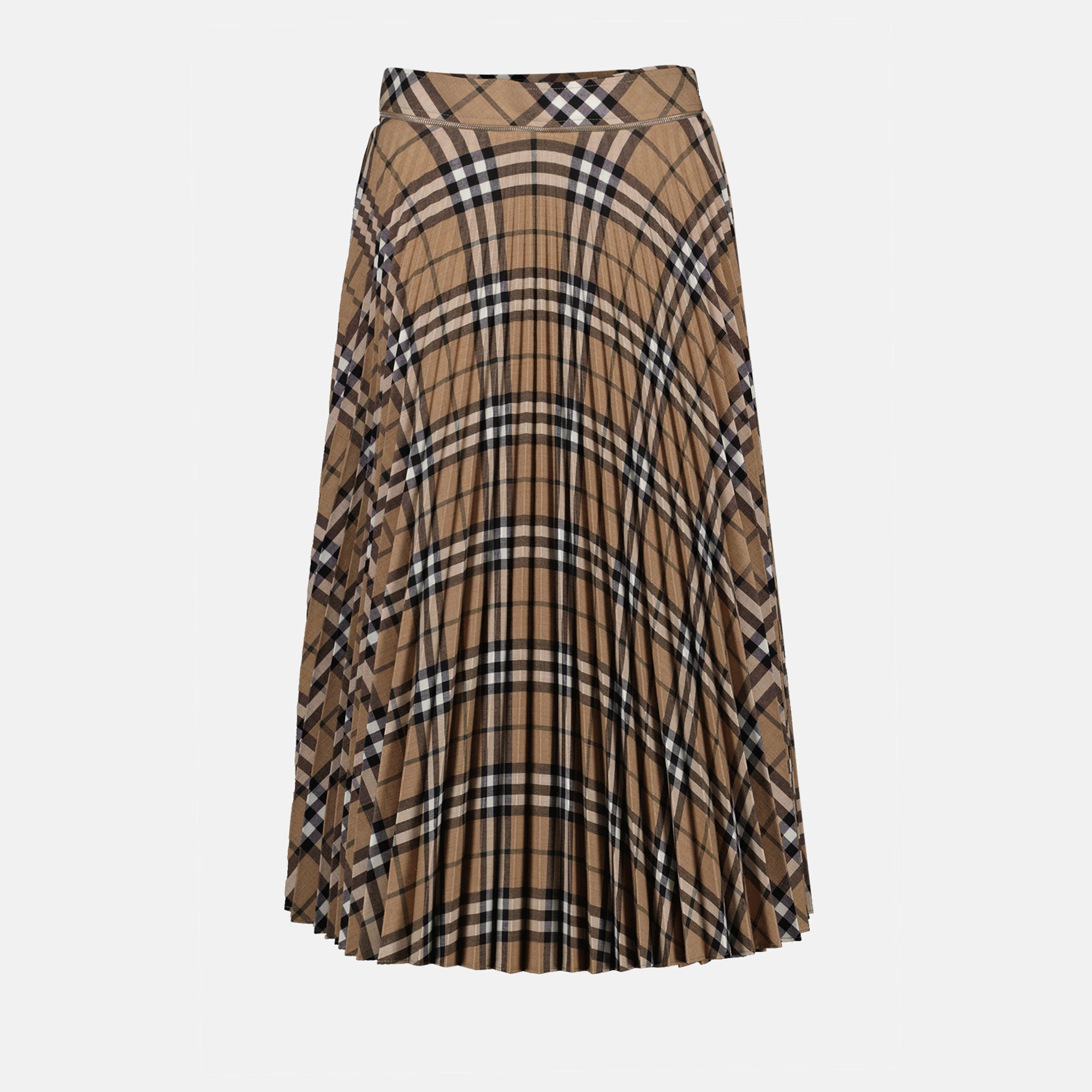 Plaid Pleated Wool Skirt Burberry Women WE IN STYLE