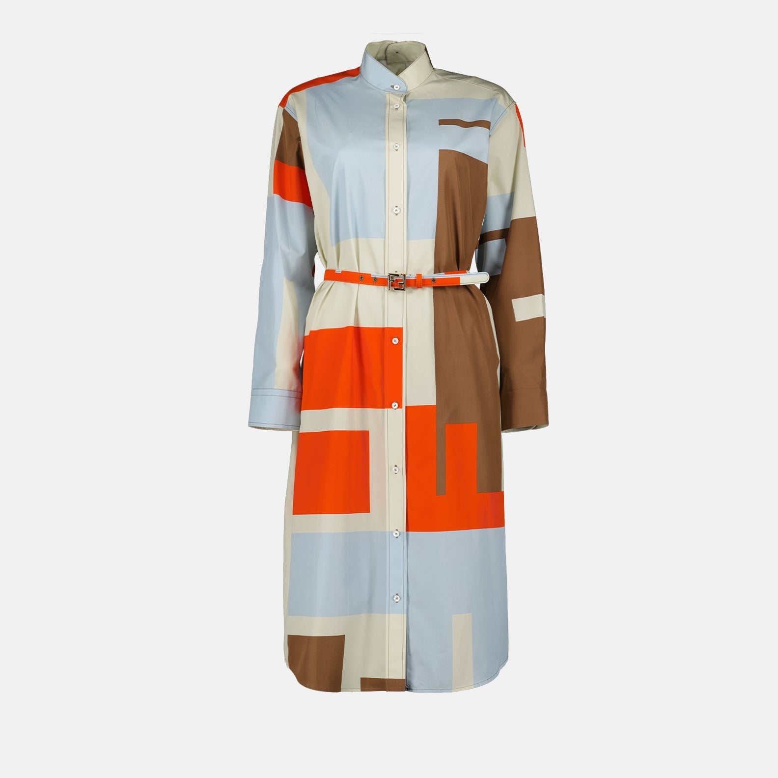 Multicolored Puzzle Print Poplin Dress Fendi Women WE IN STYLE