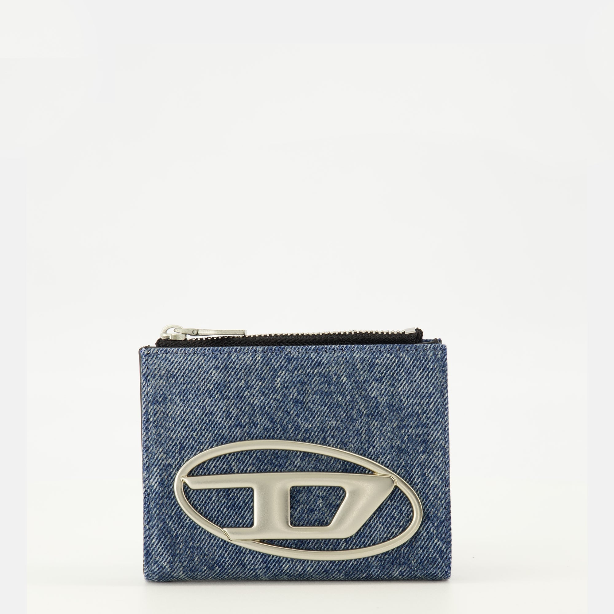 DIESEL デニム ロゴ モノグラム ショルダーウォレット CHARM-D WALLET STRAP ウォレットバッグ｜ブルー｜ウィメンズ｜DIESEL