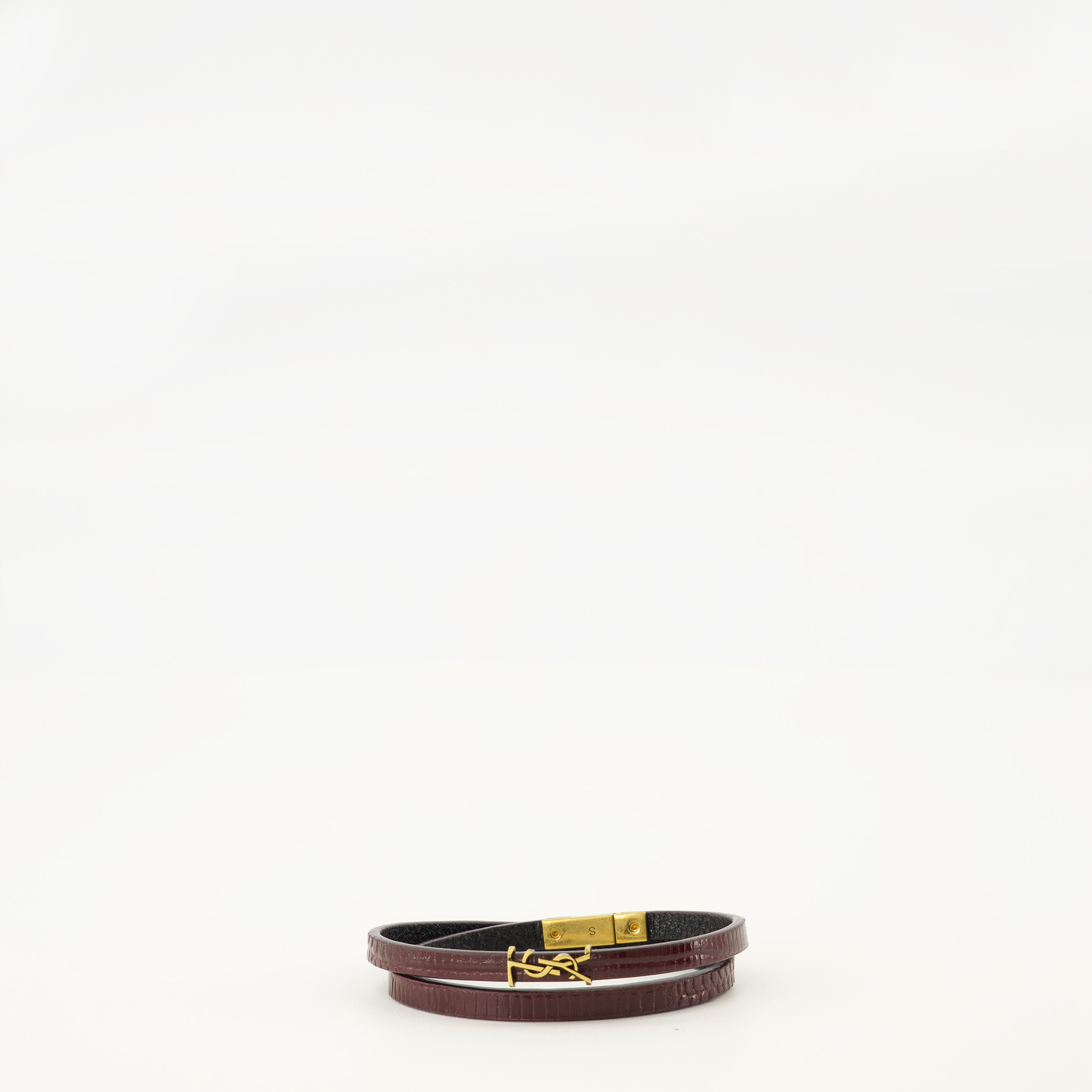 Burgundy Double Tour Bracelet - Saint Laurent - Women | WE IN STYLE