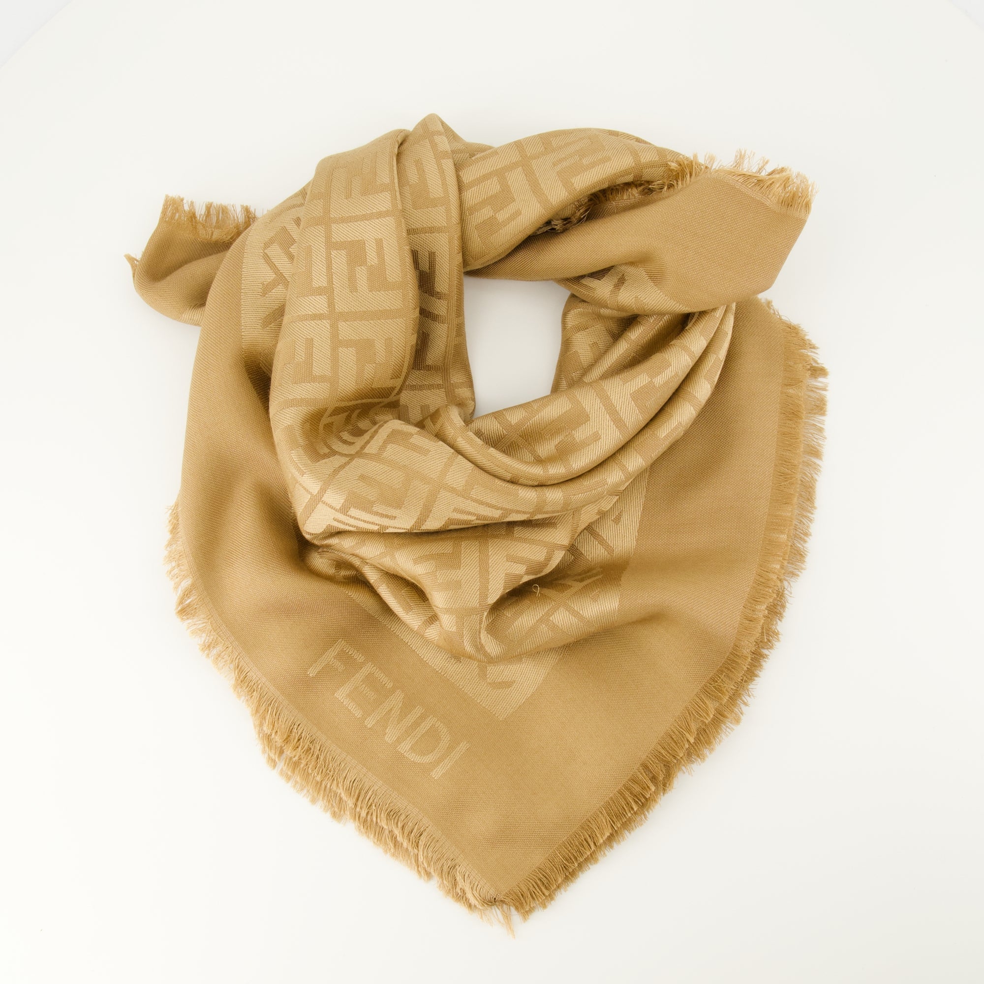 Beige Silk and Wool Shawl Fendi WE IN STYLE