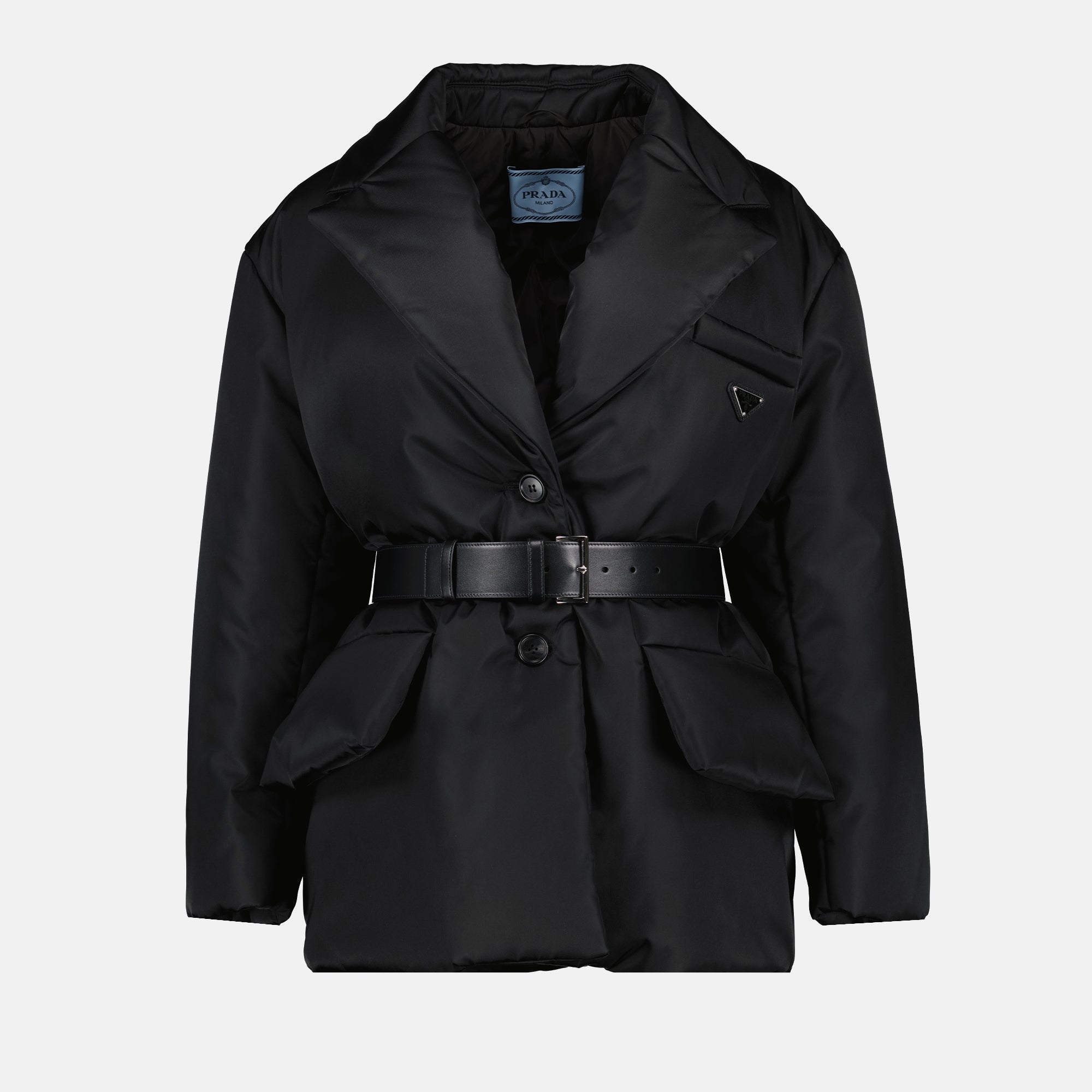 Belted Re-Nylon Down Jacket Prada Women WE IN STYLE