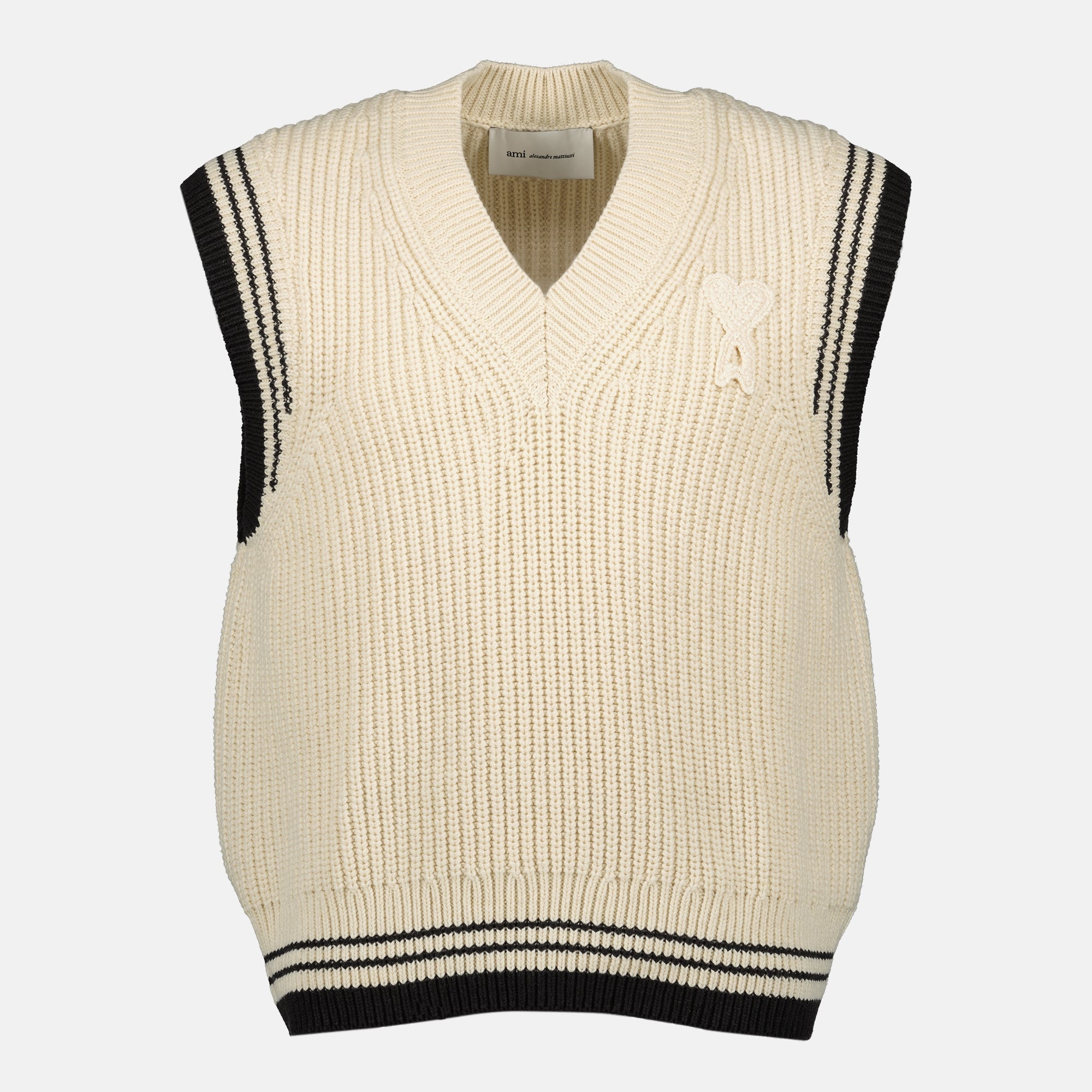de Coeur Beige Sleeveless Sweater - Ami PARIS - Women | WE IN STYLE