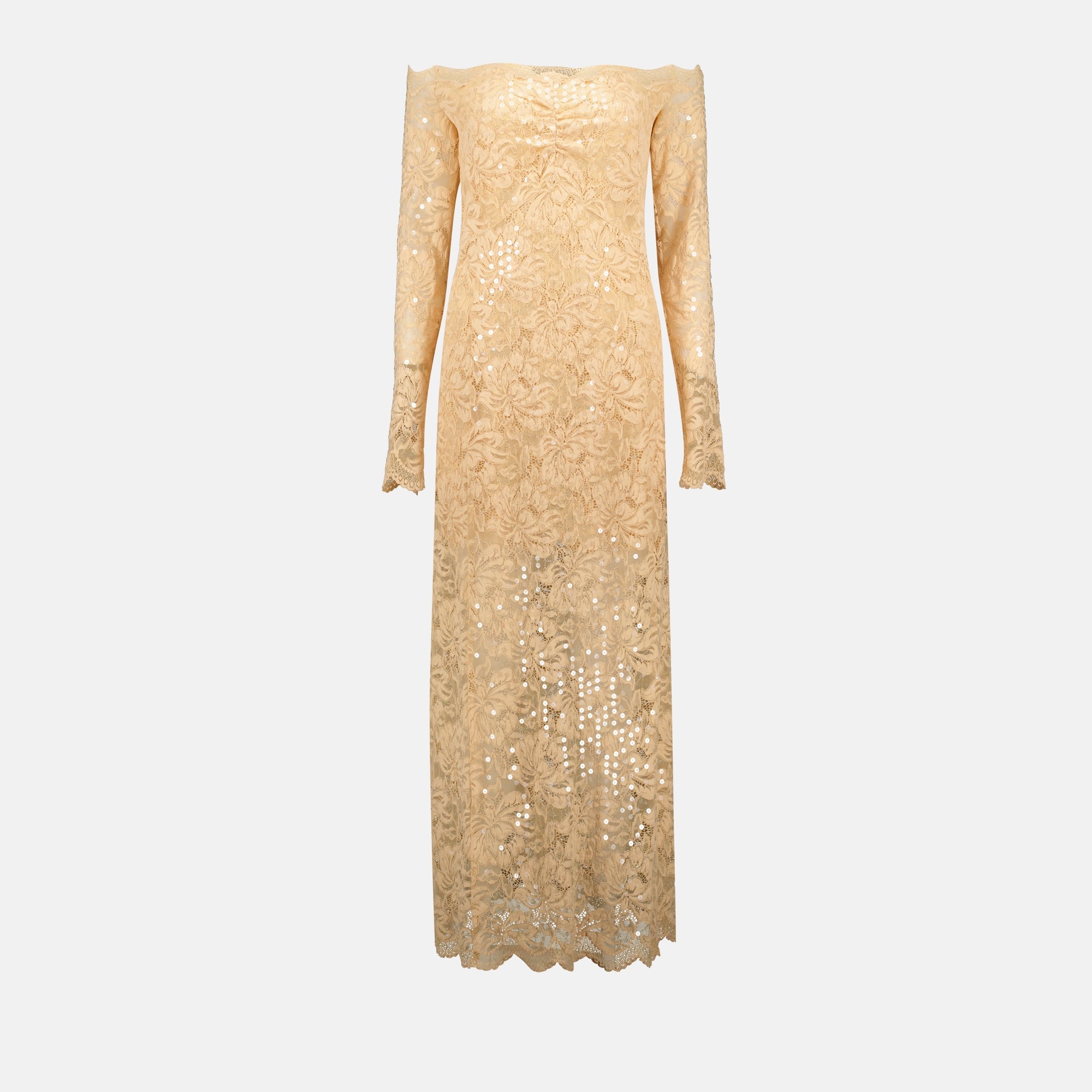 Rabanne Lace Dress | Tan | Size 40