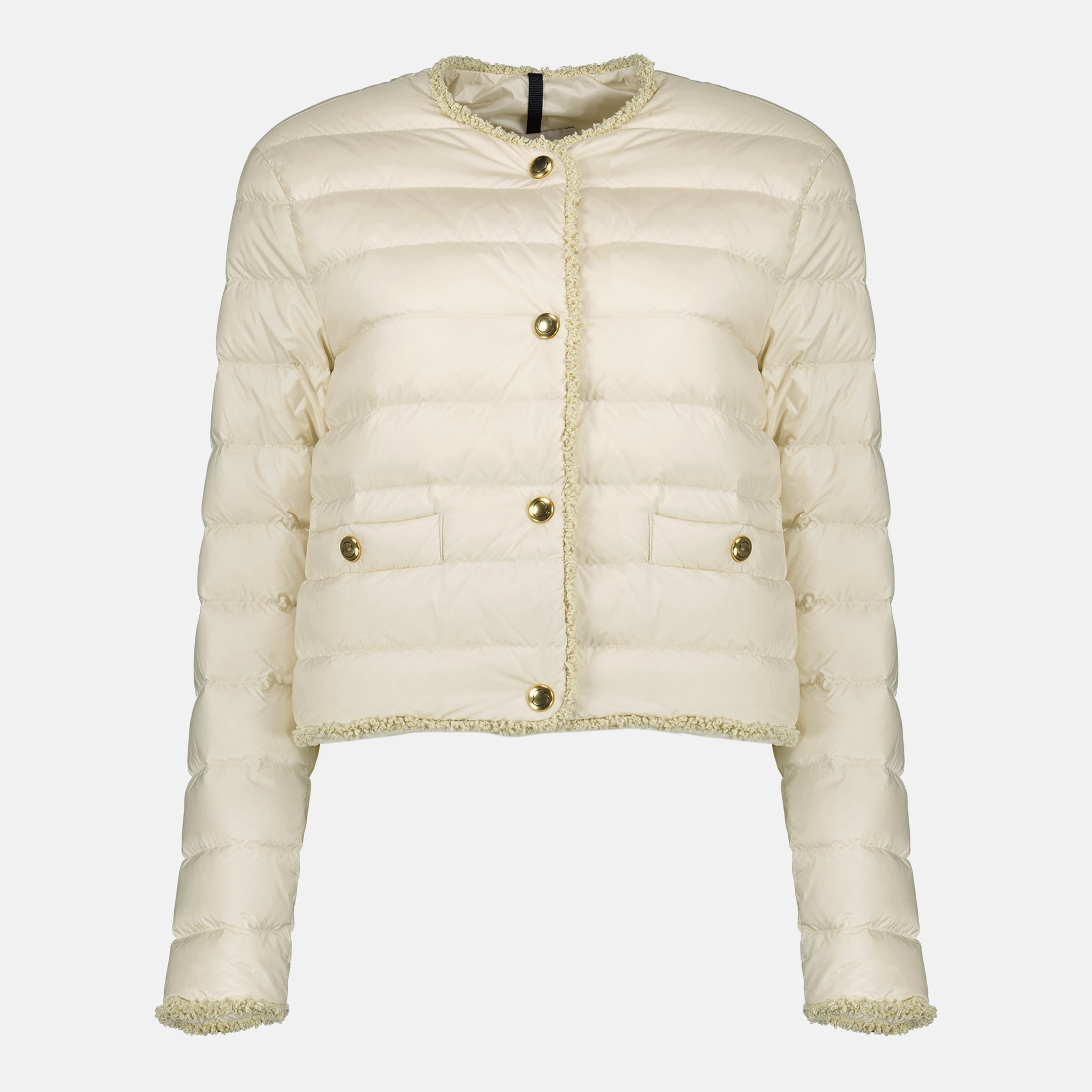White Floral Short Down Jacket - Moncler - Women | WE IN STYLE