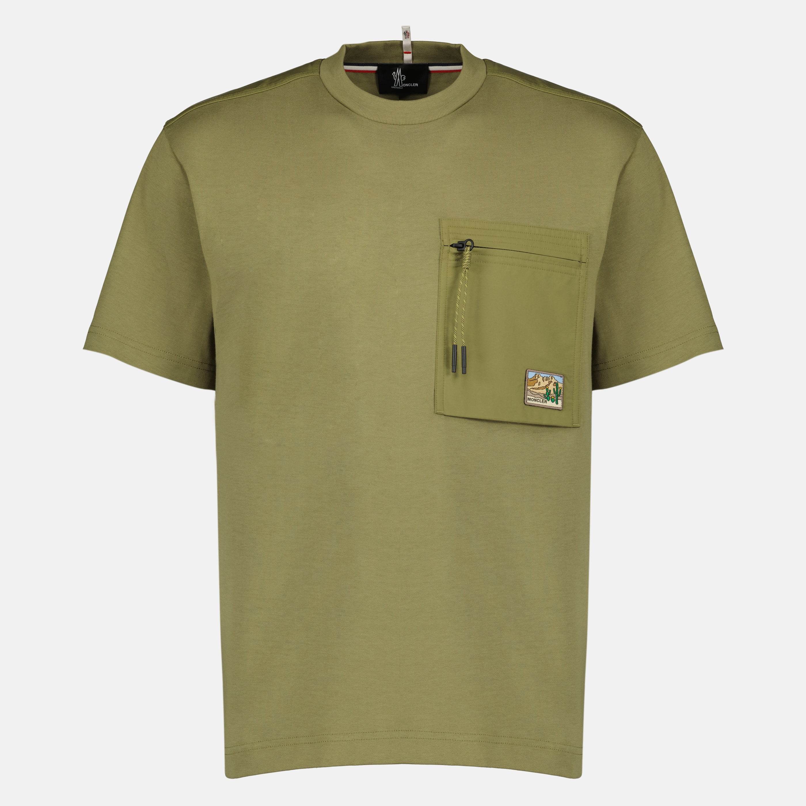 Kaki Cotton Pocket T-Shirt - Moncler Grenoble - Men | WE IN STYLE