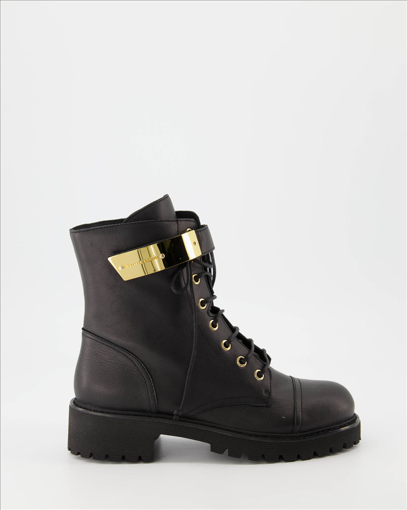 Bottes a Cheville en Cuir Noir Alexa Giuseppe Zanotti Femme WE IN STYLE