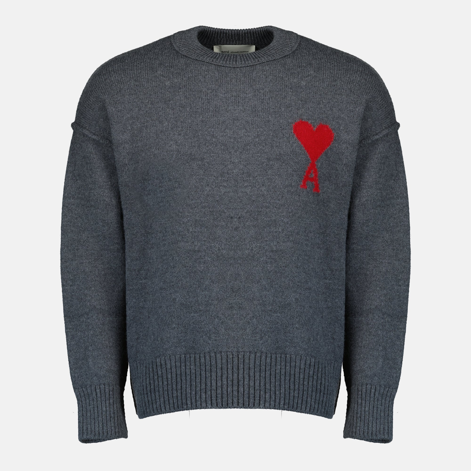 Ami de Cœur Sweater in Grey - Ami Paris - Unisex - Women | WE IN STYLE