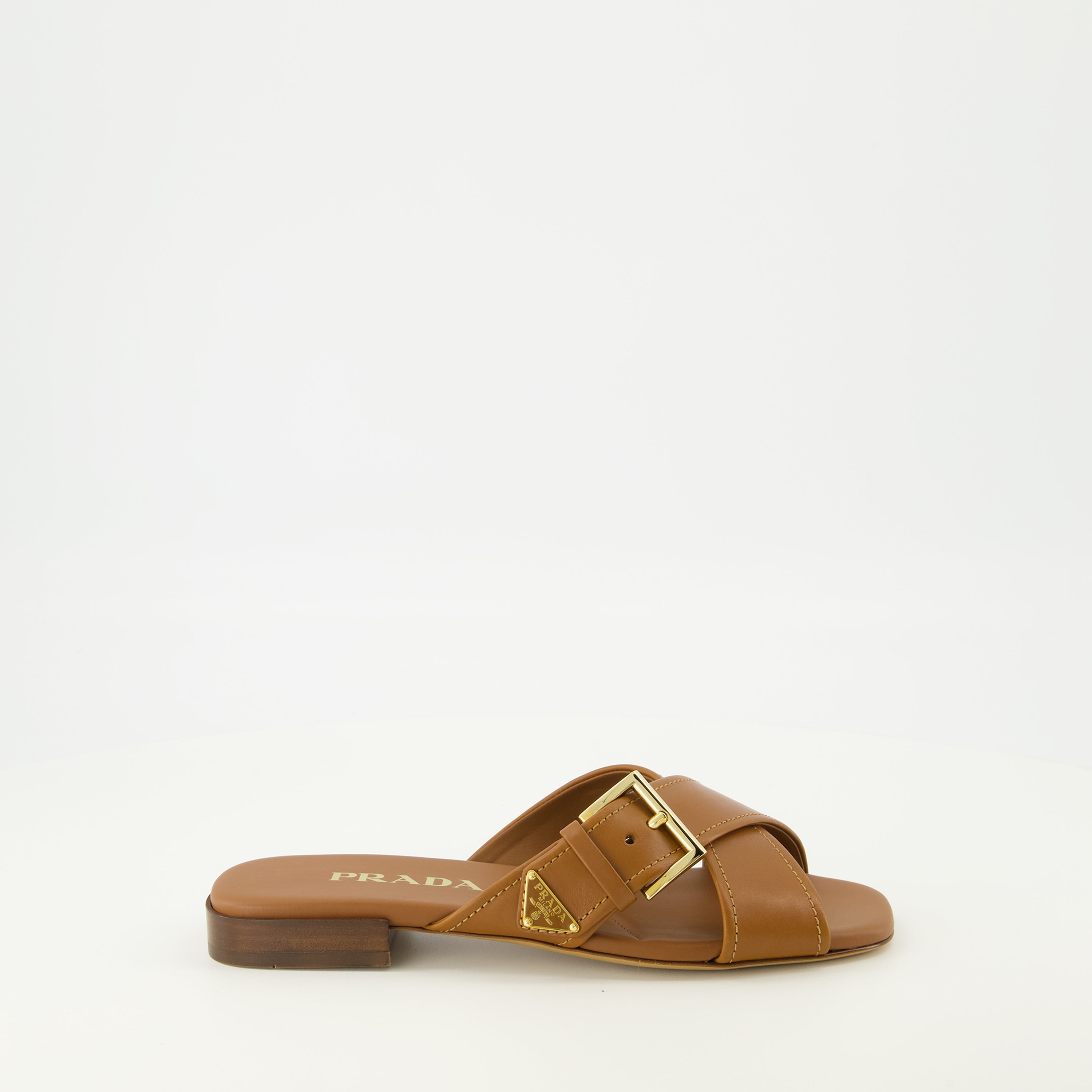Prada Tan Leather Sandals Leather sandals Prada Brown size 41 EU in Leather - 52648794 main image 2