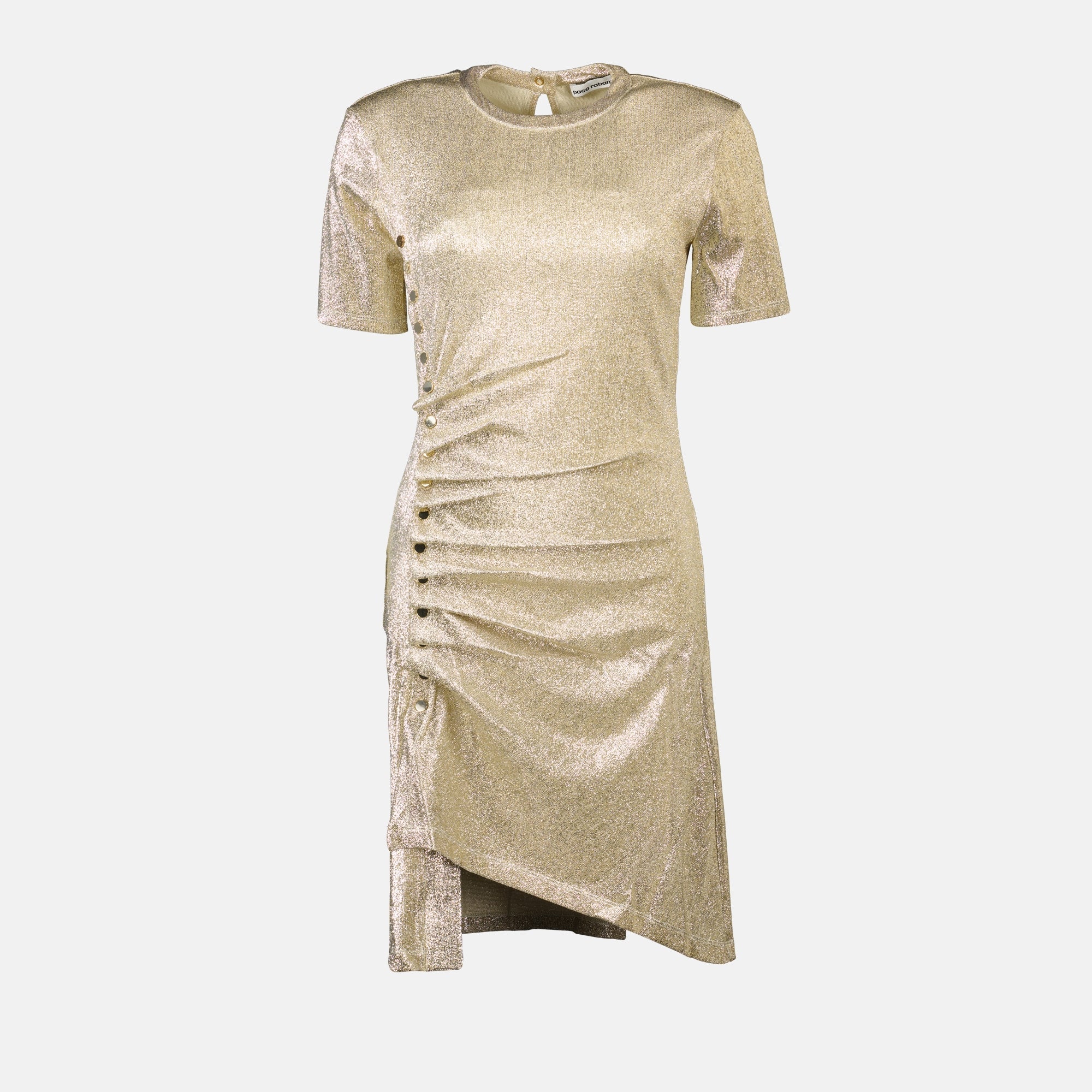 Draped Lurex Gold Dress - Rabanne - Women | WE IN STYLE Draped Lurex Gold Dress - Rabanne - Women | WE IN STYLE