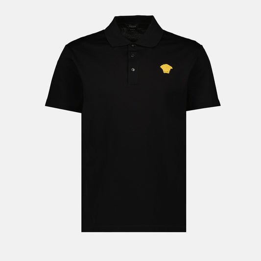 Versace polo, Men's luxury polo, Medusa design, Black polo shirt, High-end fashion