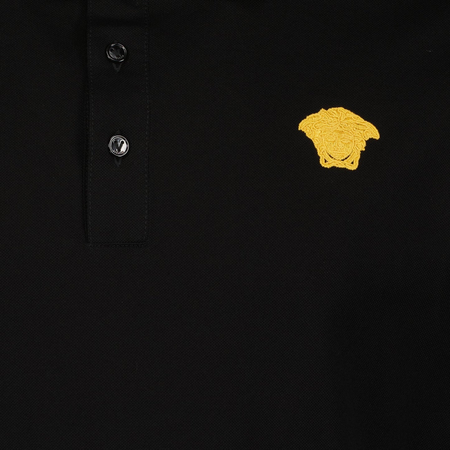 Versace polo, Men's luxury polo, Medusa design, Black polo shirt, High-end fashion