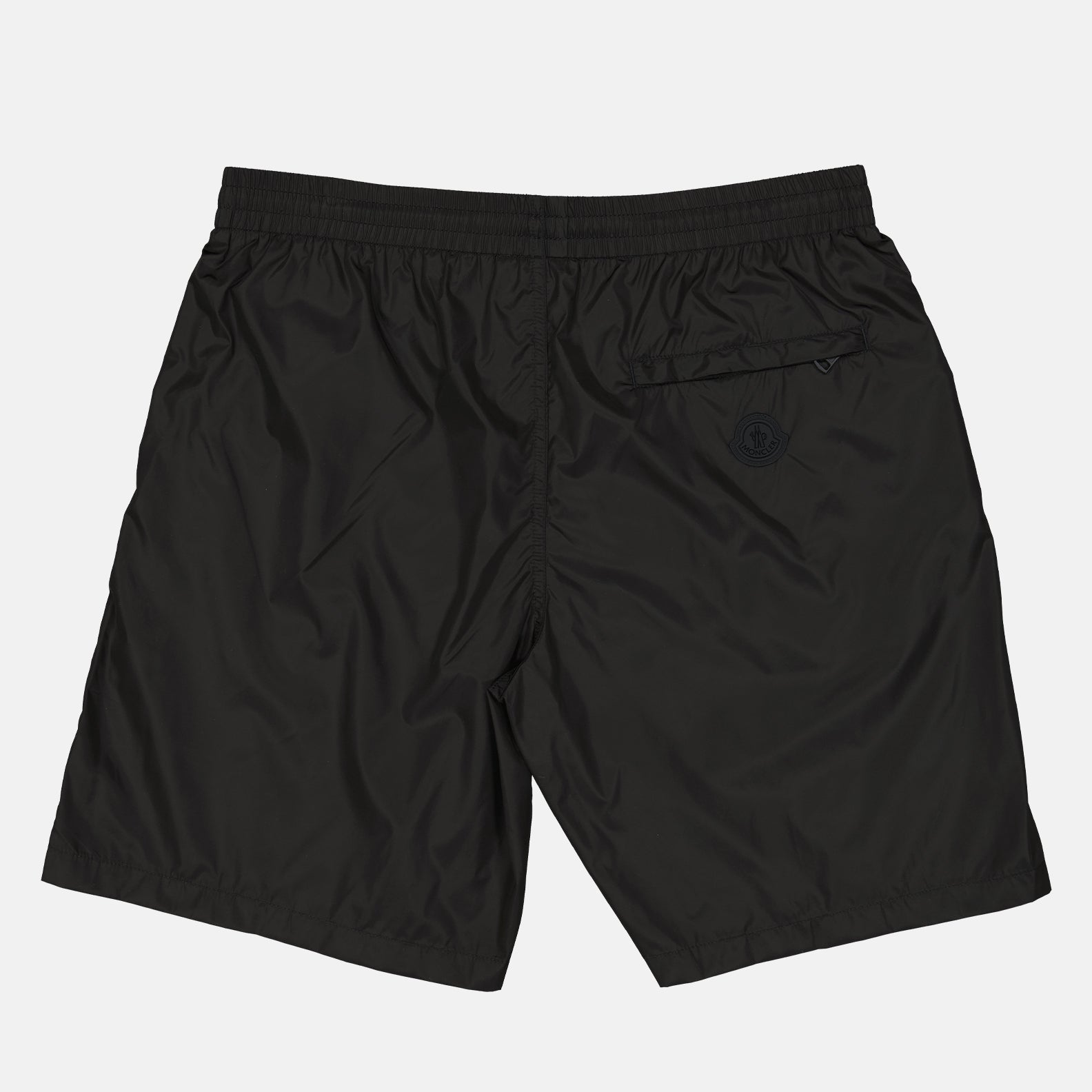 Moncler swim shorts, men's designer swimwear, luxury swimwear, black swim shorts, Moncler logo shorts