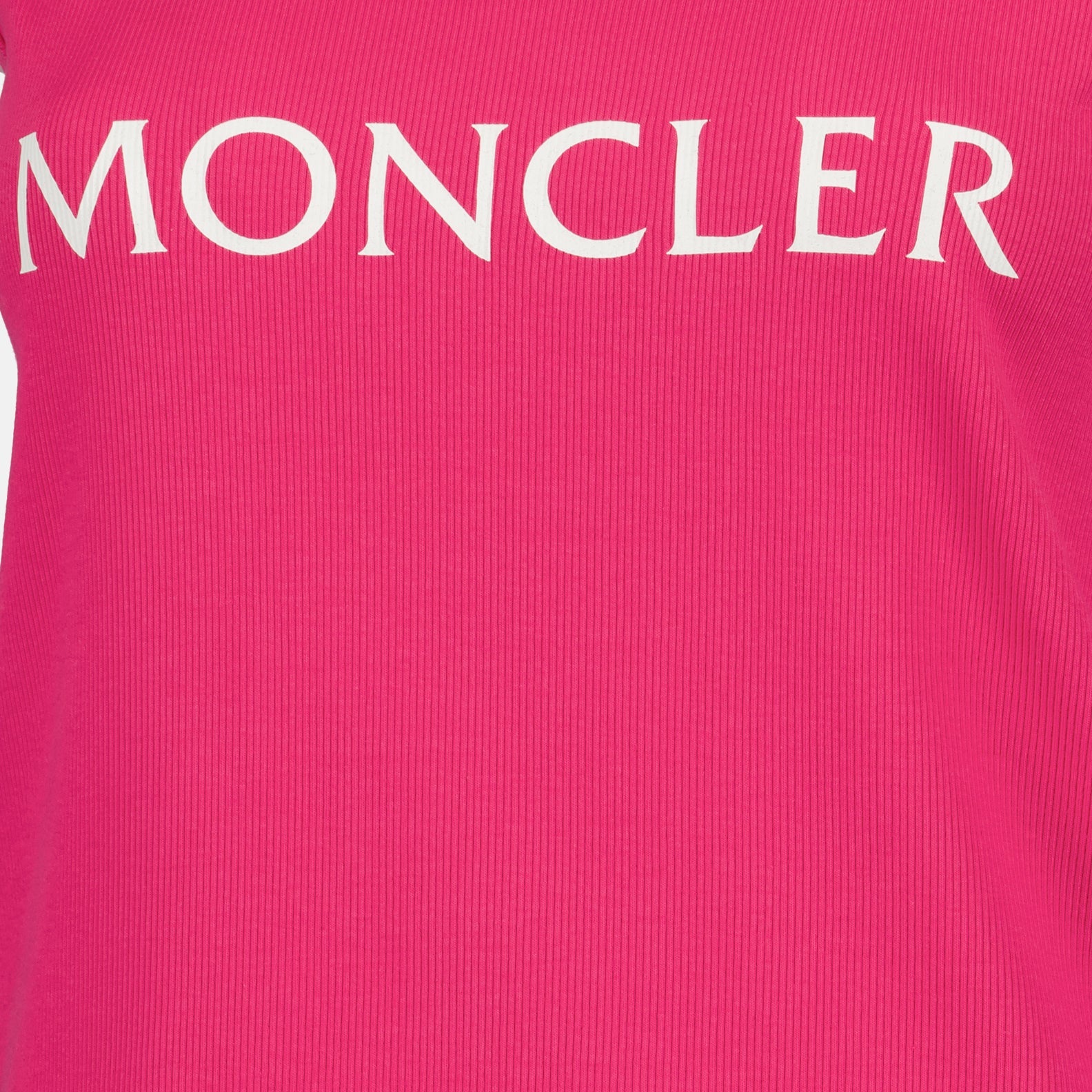 Moncler, Women's luxury top, Pink tank top, Logo sleeveless top, Designer casual wear