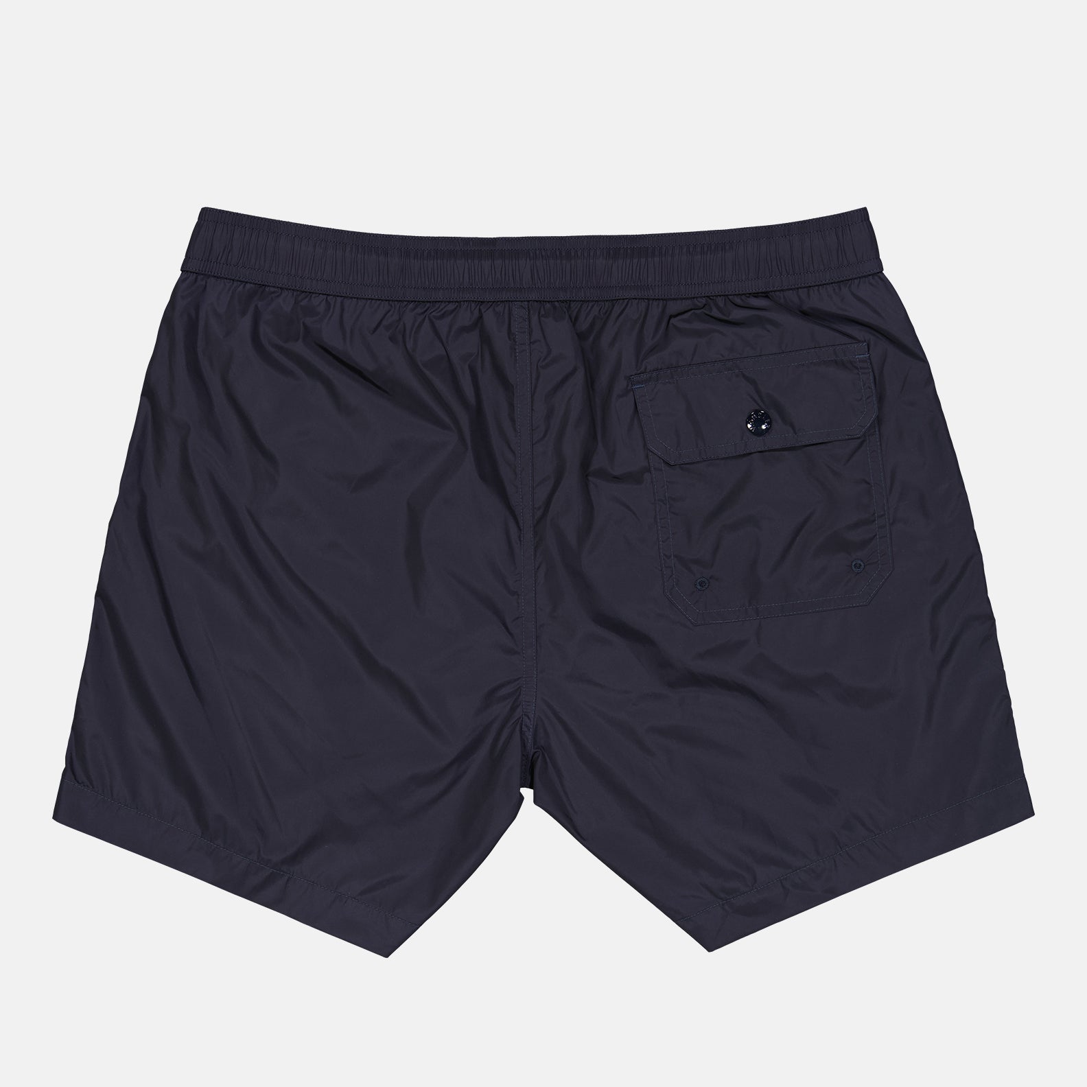 Moncler swim trunks, luxury men's swimwear, blue swim trunks, Moncler Liseré, designer swim trunks