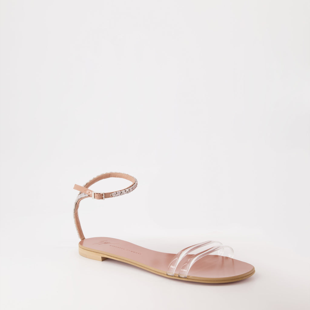 Giuseppe Zanotti, Agathe Plexi Sandals, Leather Sandals, Luxury Women's Footwear, Designer Sandals