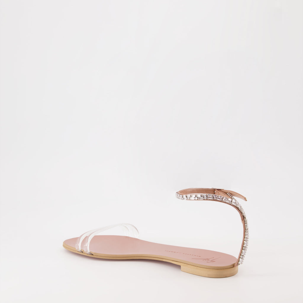 Giuseppe Zanotti, Agathe Plexi Sandals, Leather Sandals, Luxury Women's Footwear, Designer Sandals