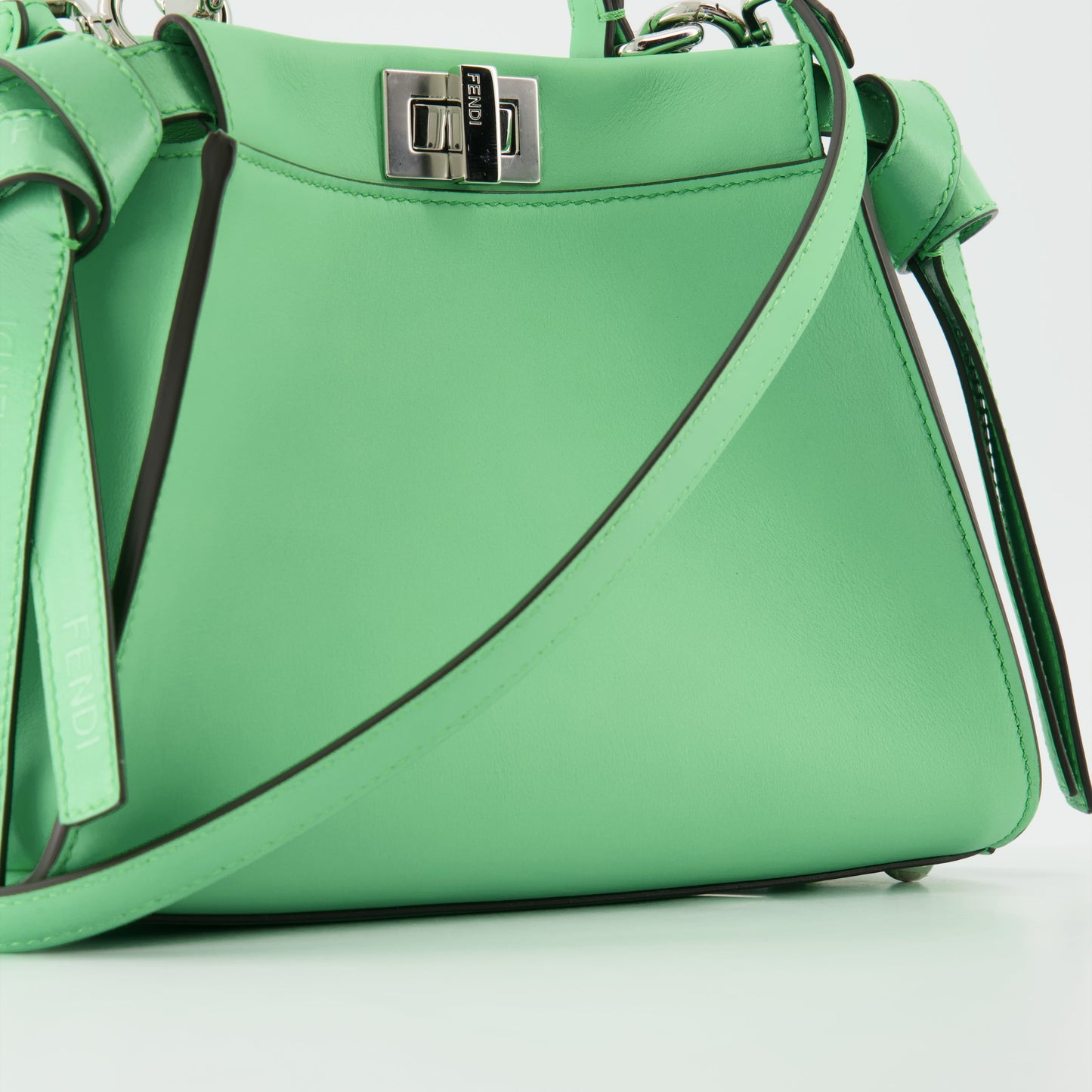 Fendi Mini Peekaboo Bag, Luxury Handbag, Women's Designer Accessories, High-End Fashion, Elegant Green Bag