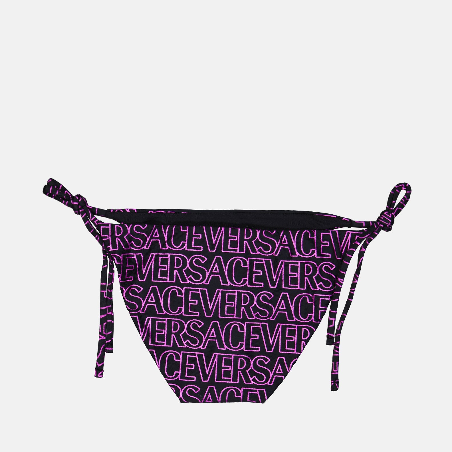 Versace bikini, luxury swimwear, designer bikini bottoms, women's beachwear, monogrammed swimwear