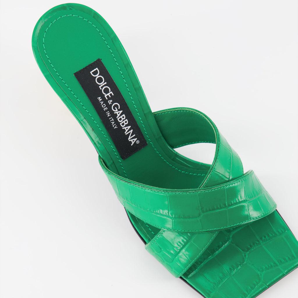 Dolce & Gabbana, leather mules, heeled mules, women's luxury footwear, high-end fashion