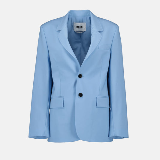 Women's blazer, MSGM, Blue blazer, Luxury fashion, Elegant women's jacket