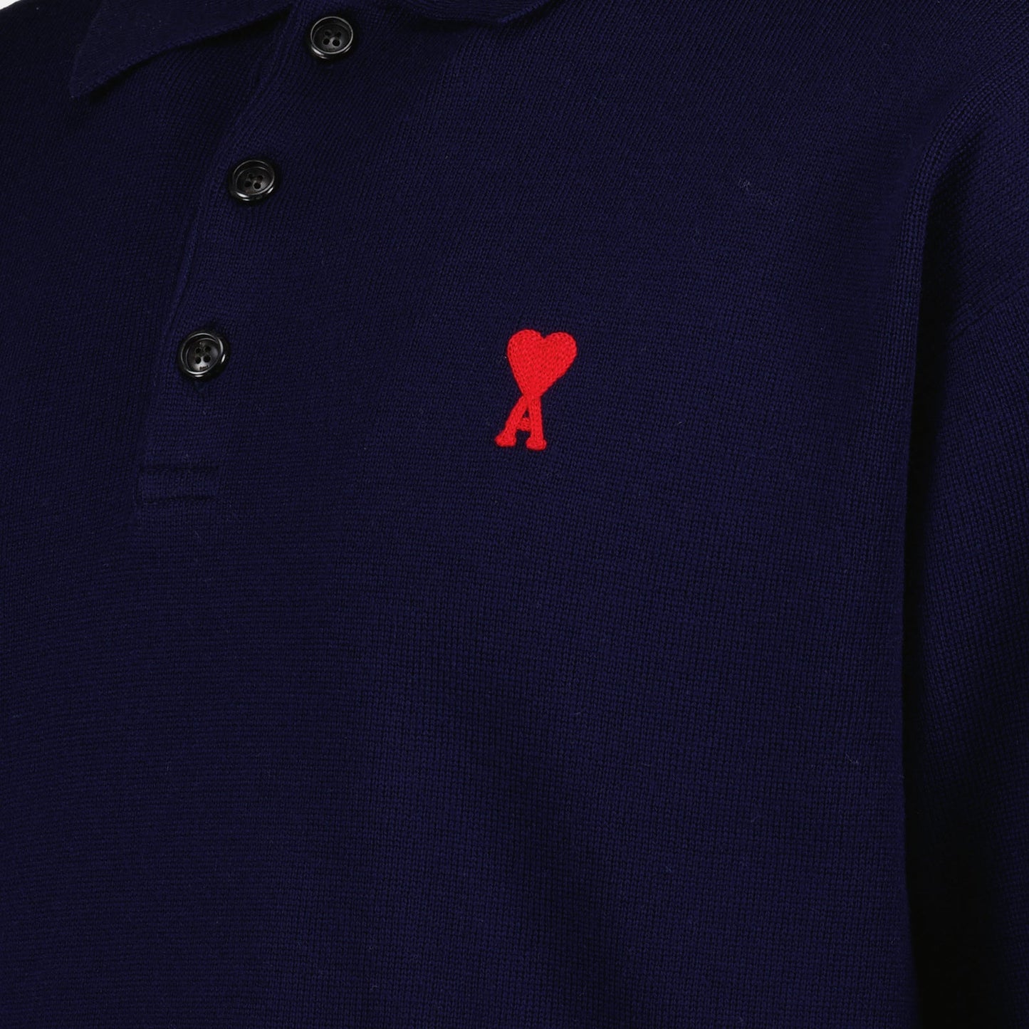 AMI Paris polo, designer men's polo, luxury men's fashion, blue polo shirt, Ami de Coeur