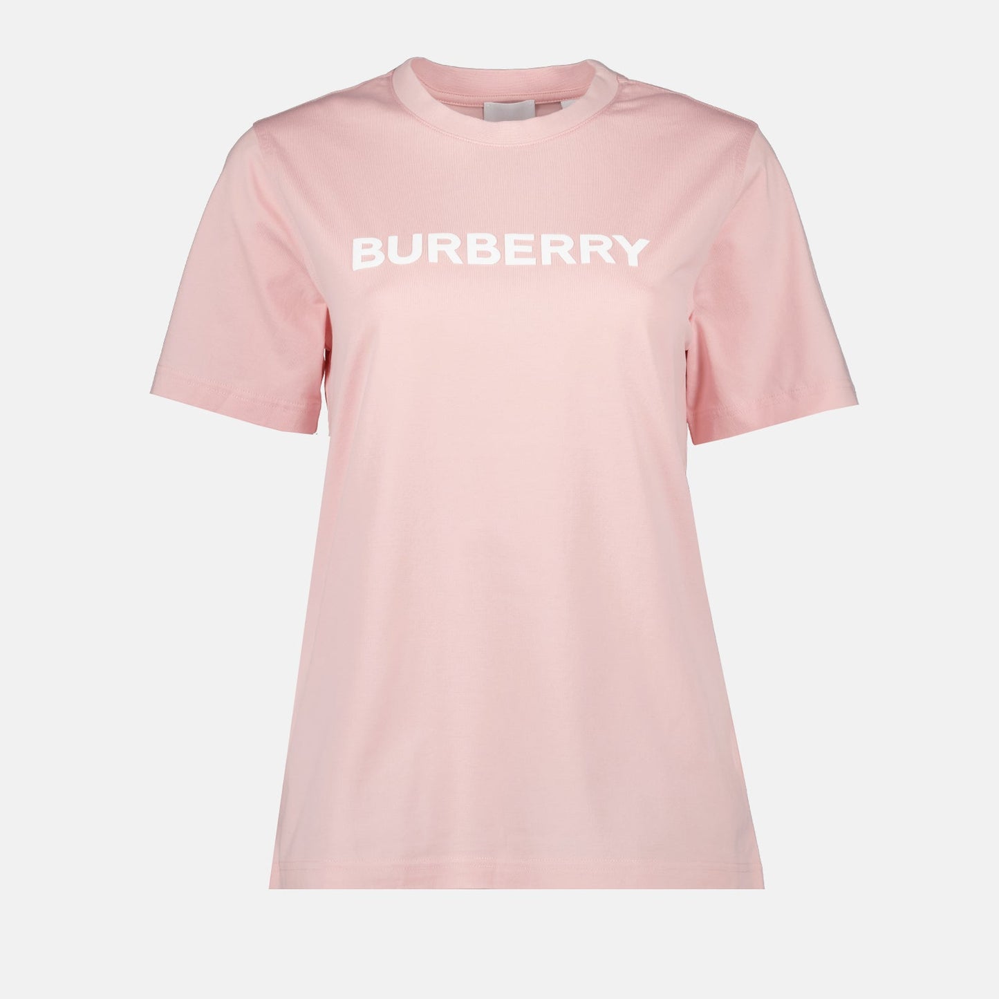 Burberry women's t-shirt, luxury logo t-shirt, pink designer t-shirt, high-end women's fashion, Burberry clothing