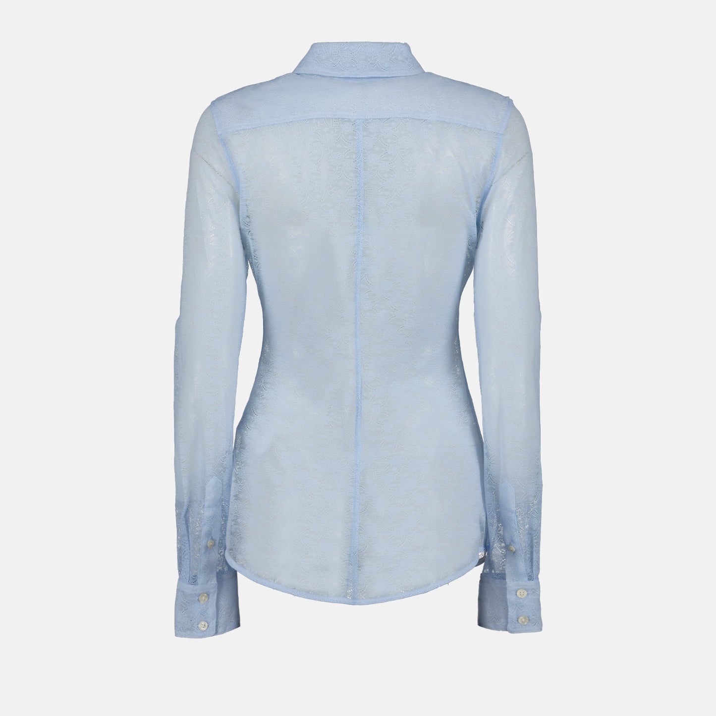 Victoria Beckham, Blue Sheer Shirt, Cut-Out Shirt, Women's Luxury Fashion, Designer Clothing