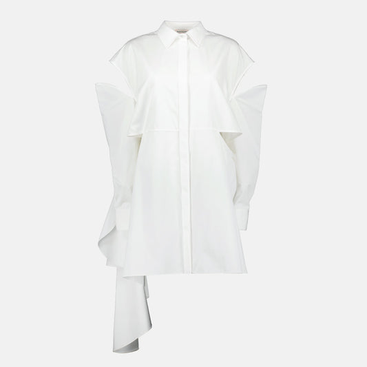 Alexander McQueen, White Shirt Dress, Women's Luxury Clothing, Designer Dress, Elegant Fashion