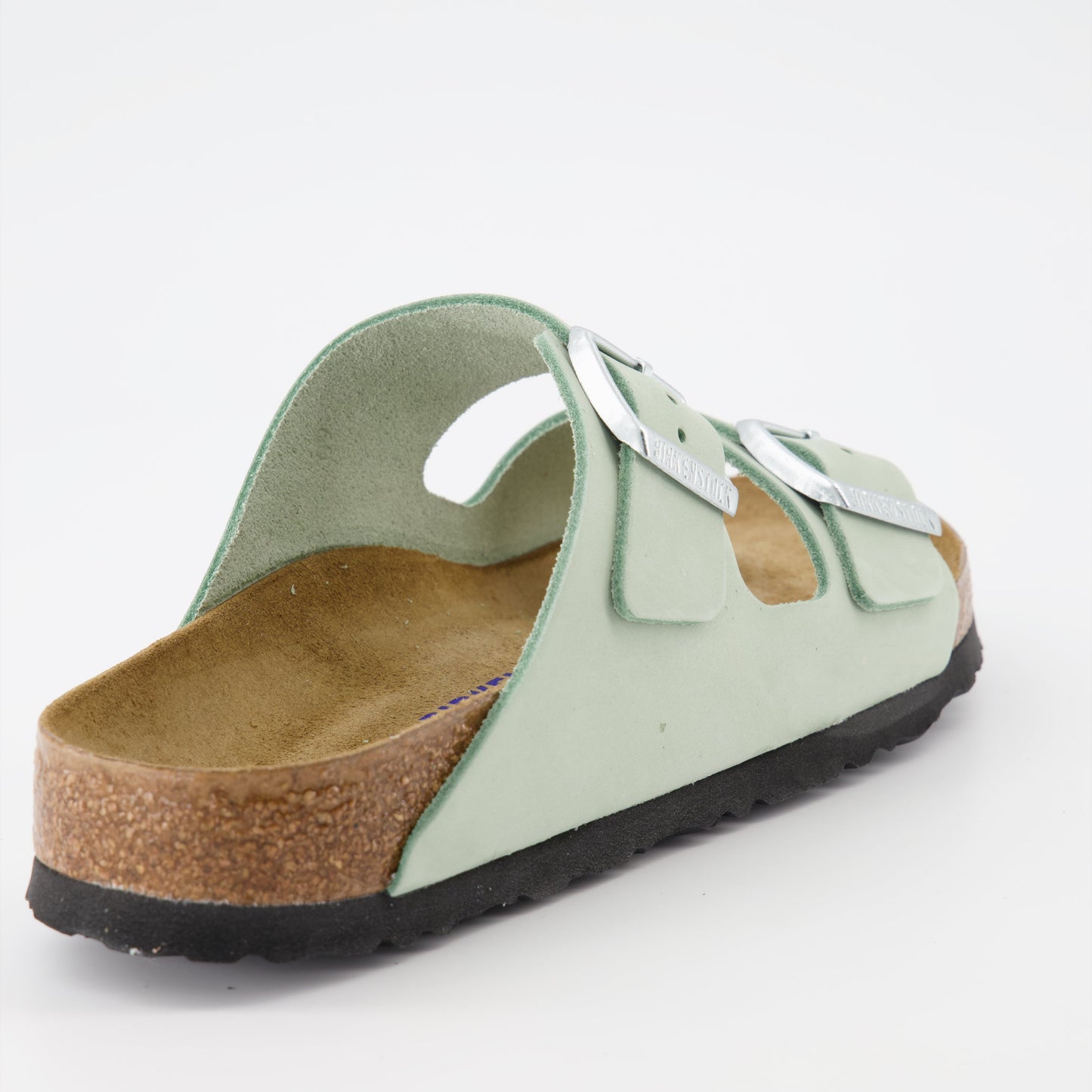 Birkenstock, Arizona slides, mint green, women's luxury footwear, adjustable straps