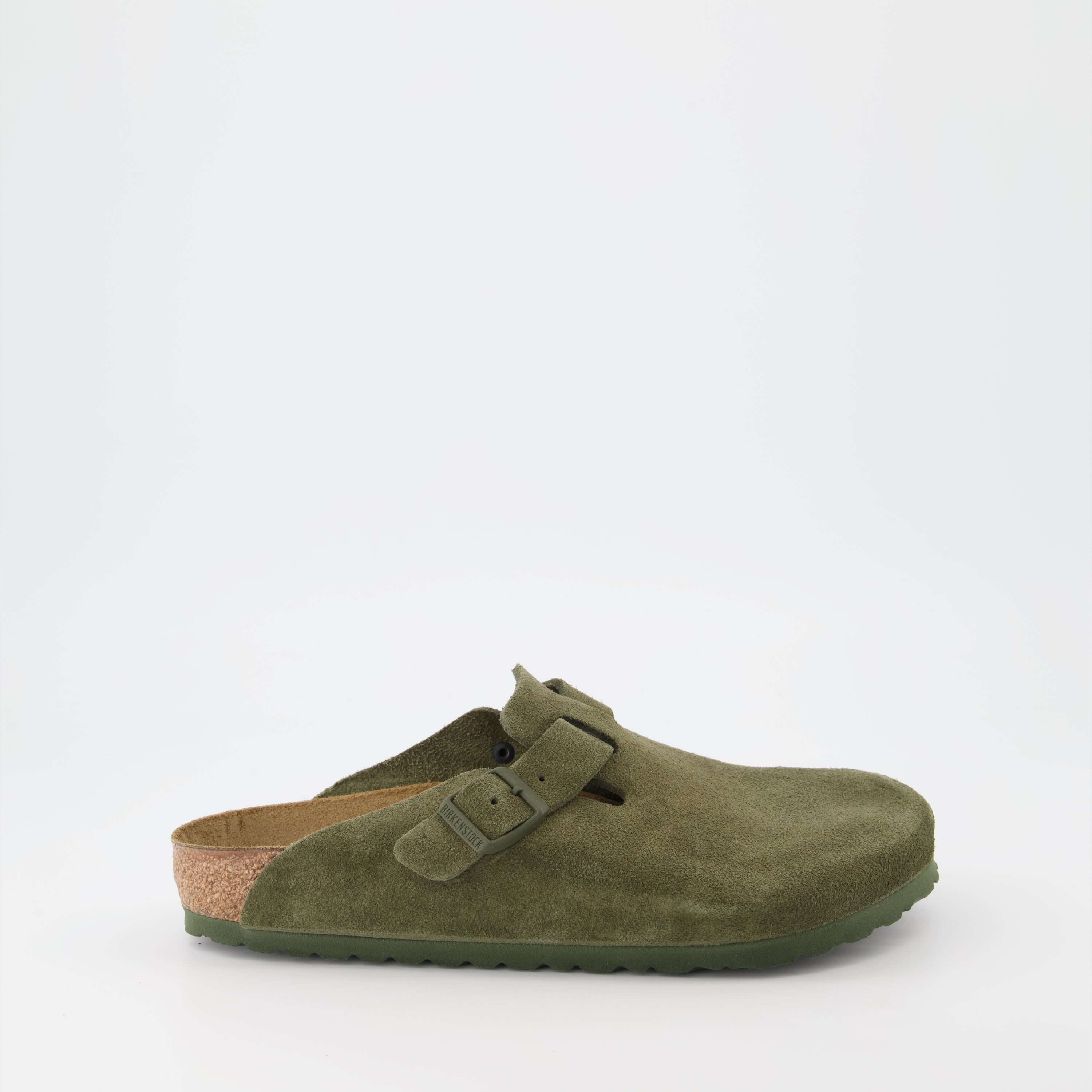 Birkenstock clogs, Boston clogs, adjustable shoes, velour footwear, comfort slip-ons