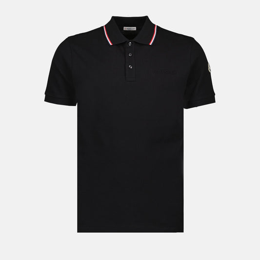 Moncler polo, luxury men's polo, black polo shirt, designer polo, Moncler clothing