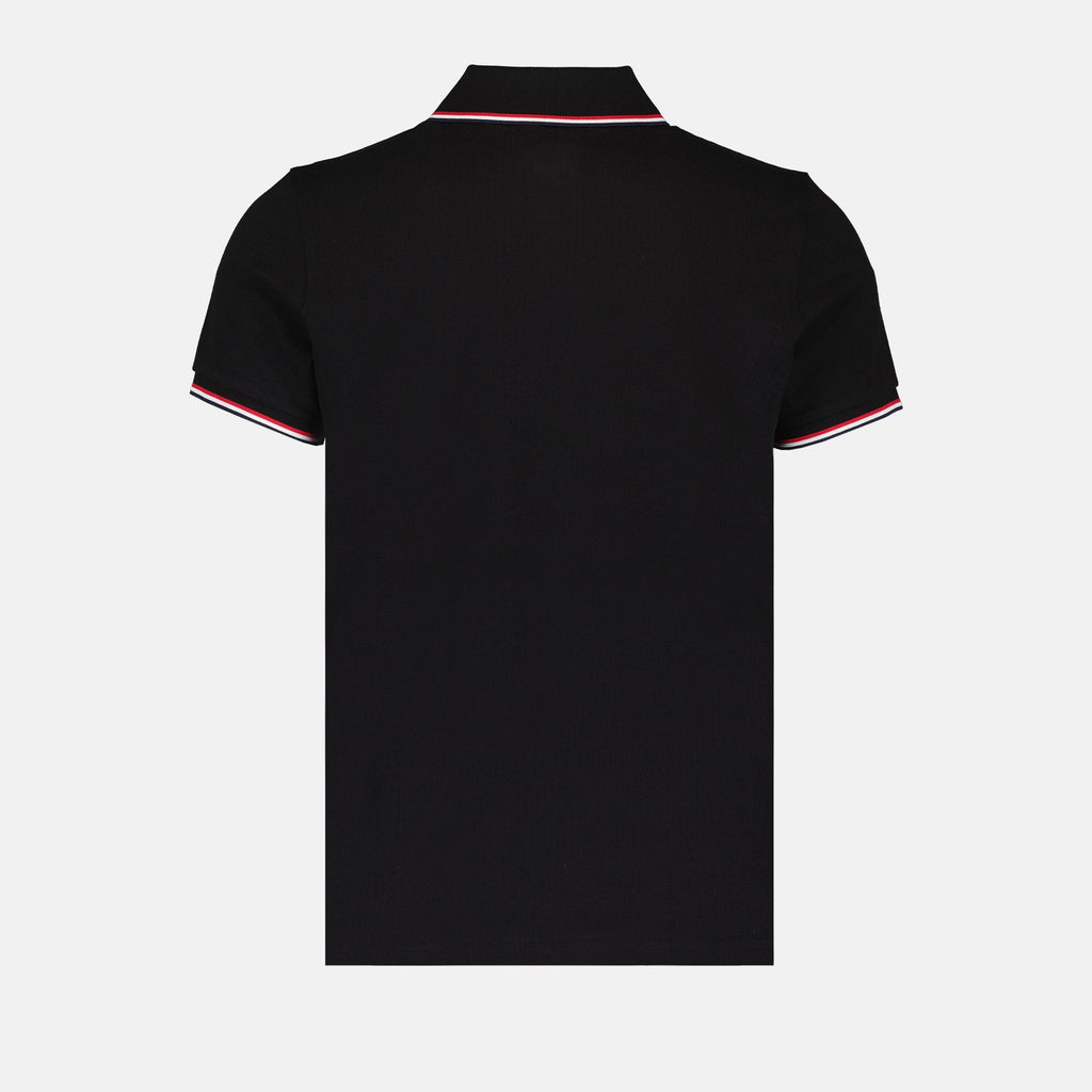 Moncler polo, men's luxury polo, black polo shirt, designer polo shirt, Moncler men's wear