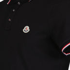 Moncler polo, men's luxury polo, black polo shirt, designer polo shirt, Moncler men's wear
