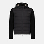Moncler Grenoble, luxury men's jacket, black bimaterial jacket, high-end men's fashion, designer winter wear