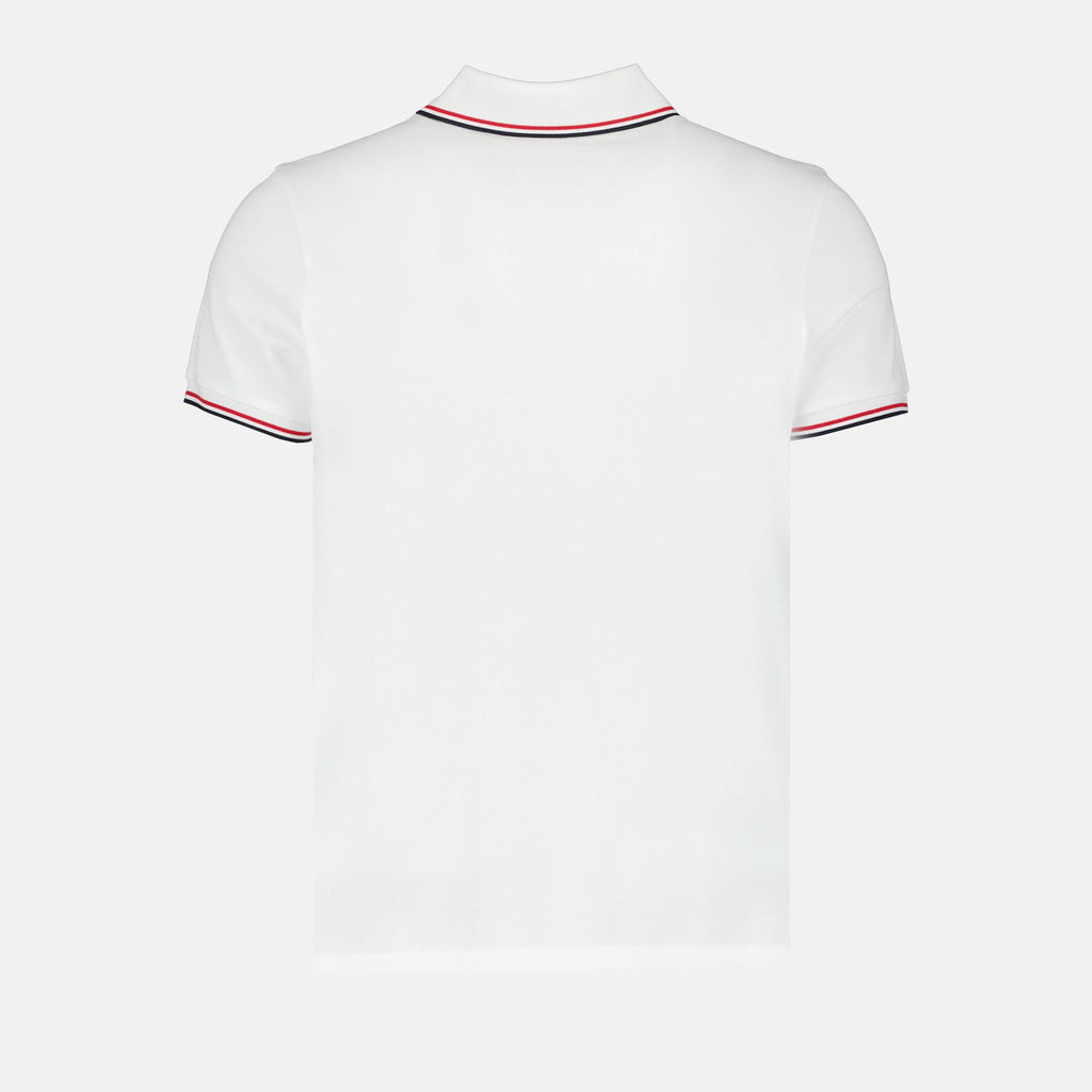 White Polo with Logo and Trim