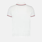 White Polo with Logo and Trim