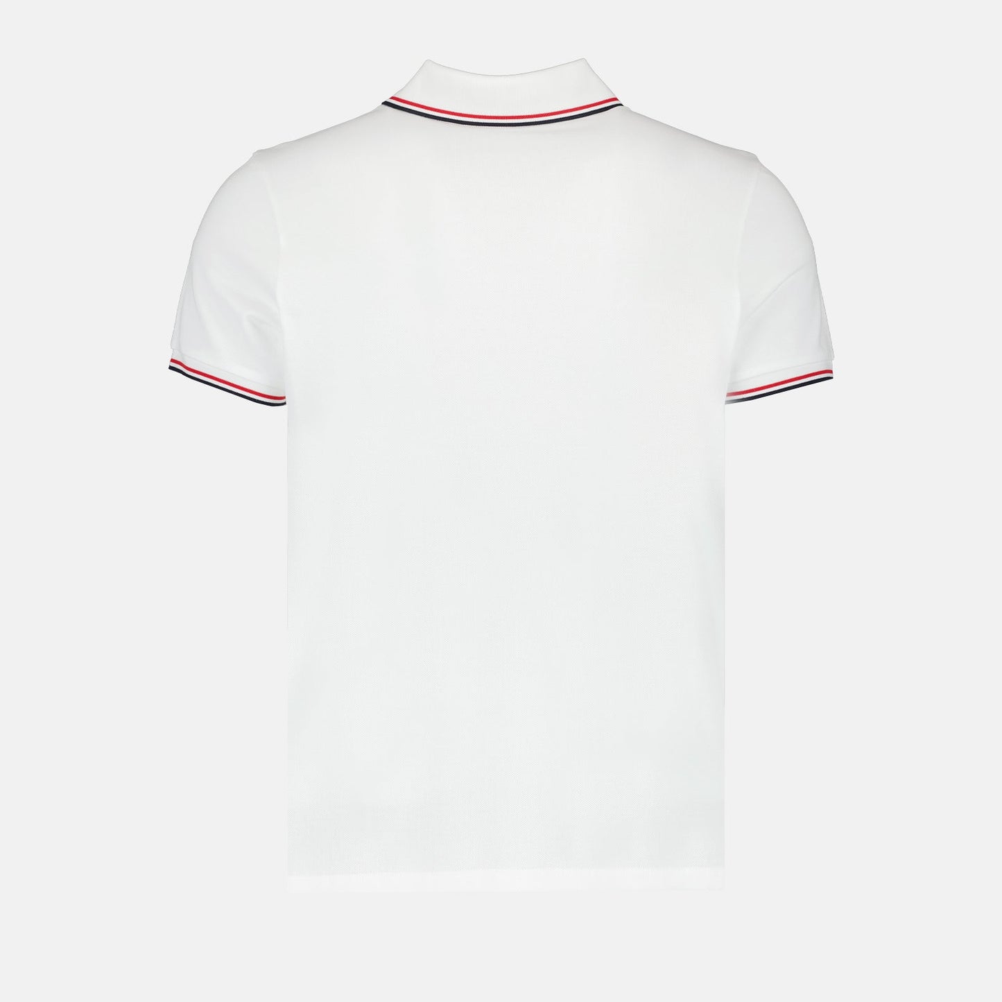 Moncler polo, luxury men's polo, designer white polo, embroidered logo shirt, elegant men's wear