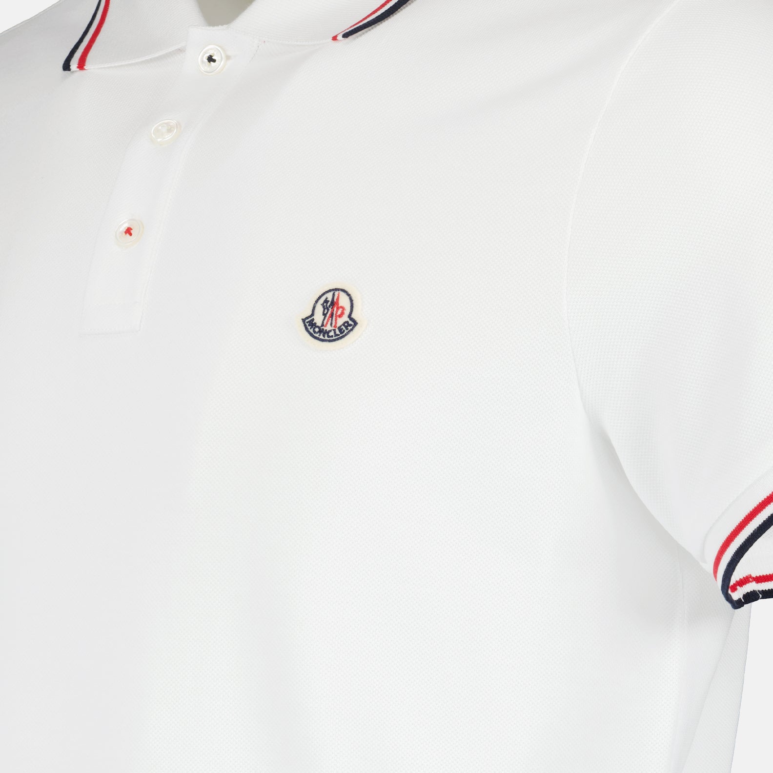 White Polo with Logo and Trim