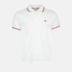White Polo with Logo and Trim