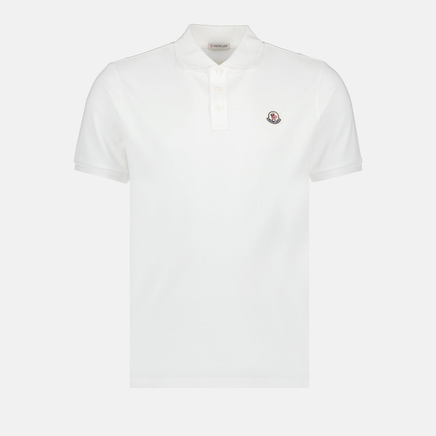 Moncler, men's polo shirt, luxury fashion, white polo, designer clothing